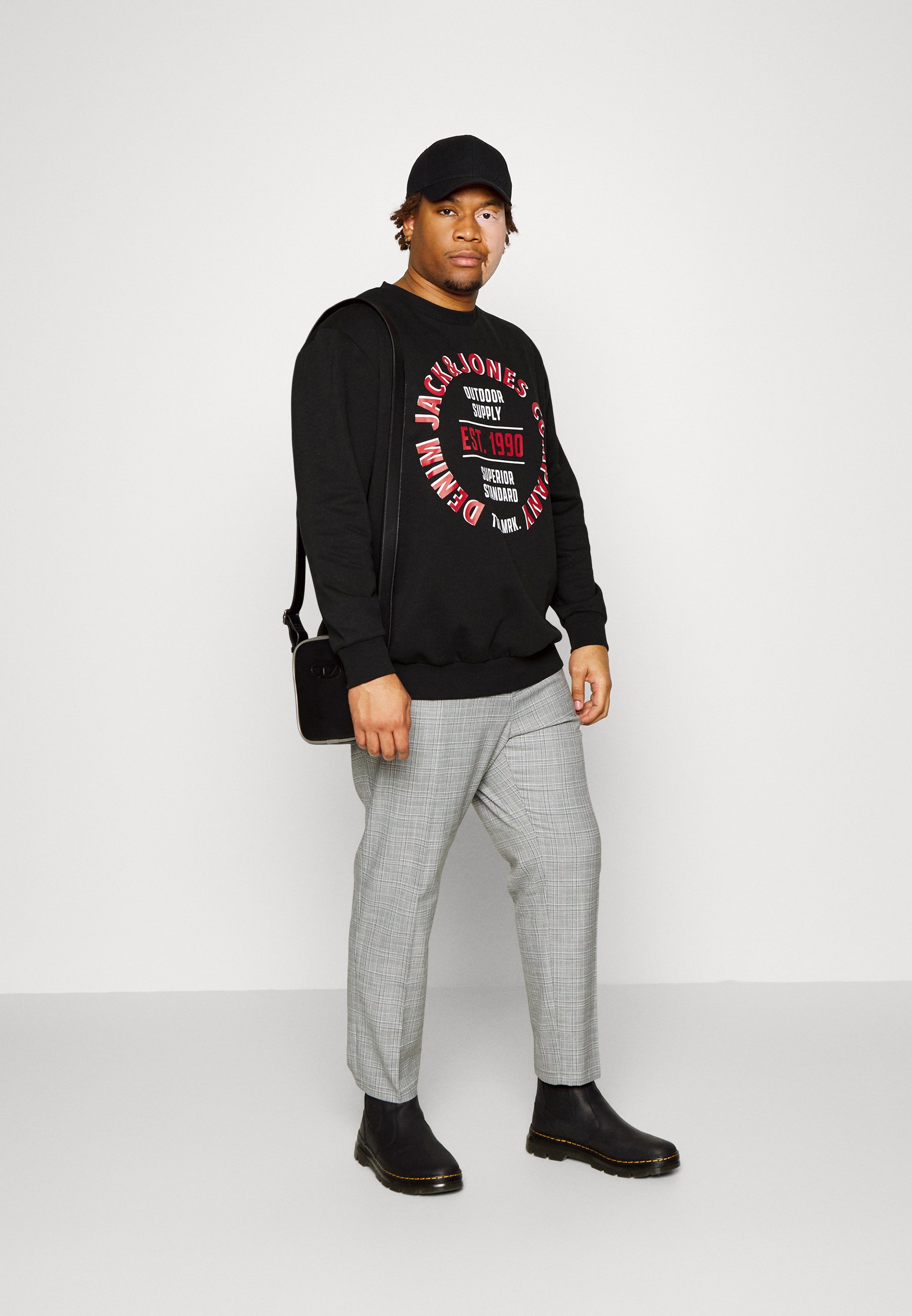 Jack &Jones JJANDY CREW NECK - Sweatshirt - black/black
