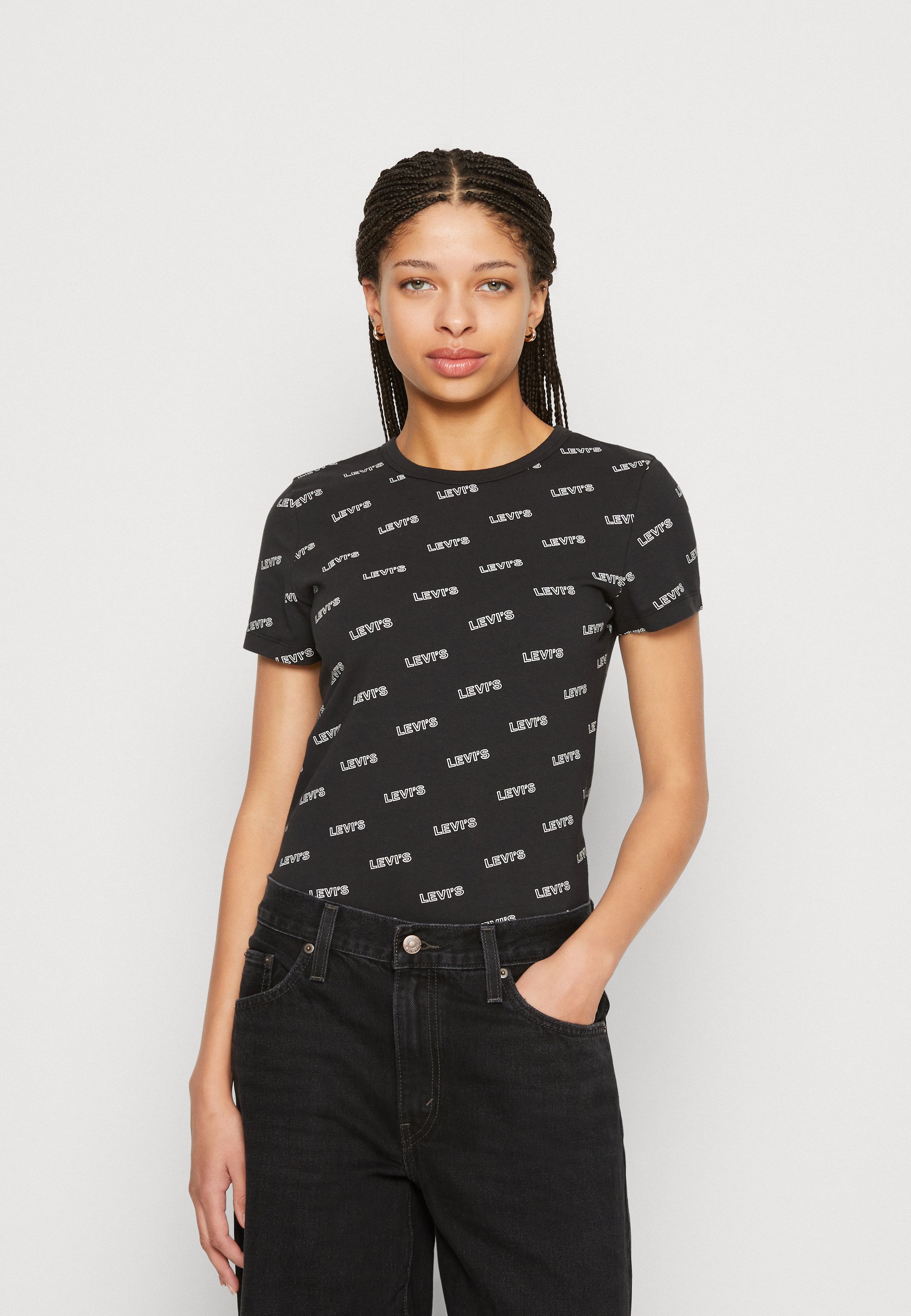 Levi's® GRAPHIC RICKIE TEE - Print T-shirt - minimal sport caviar/black