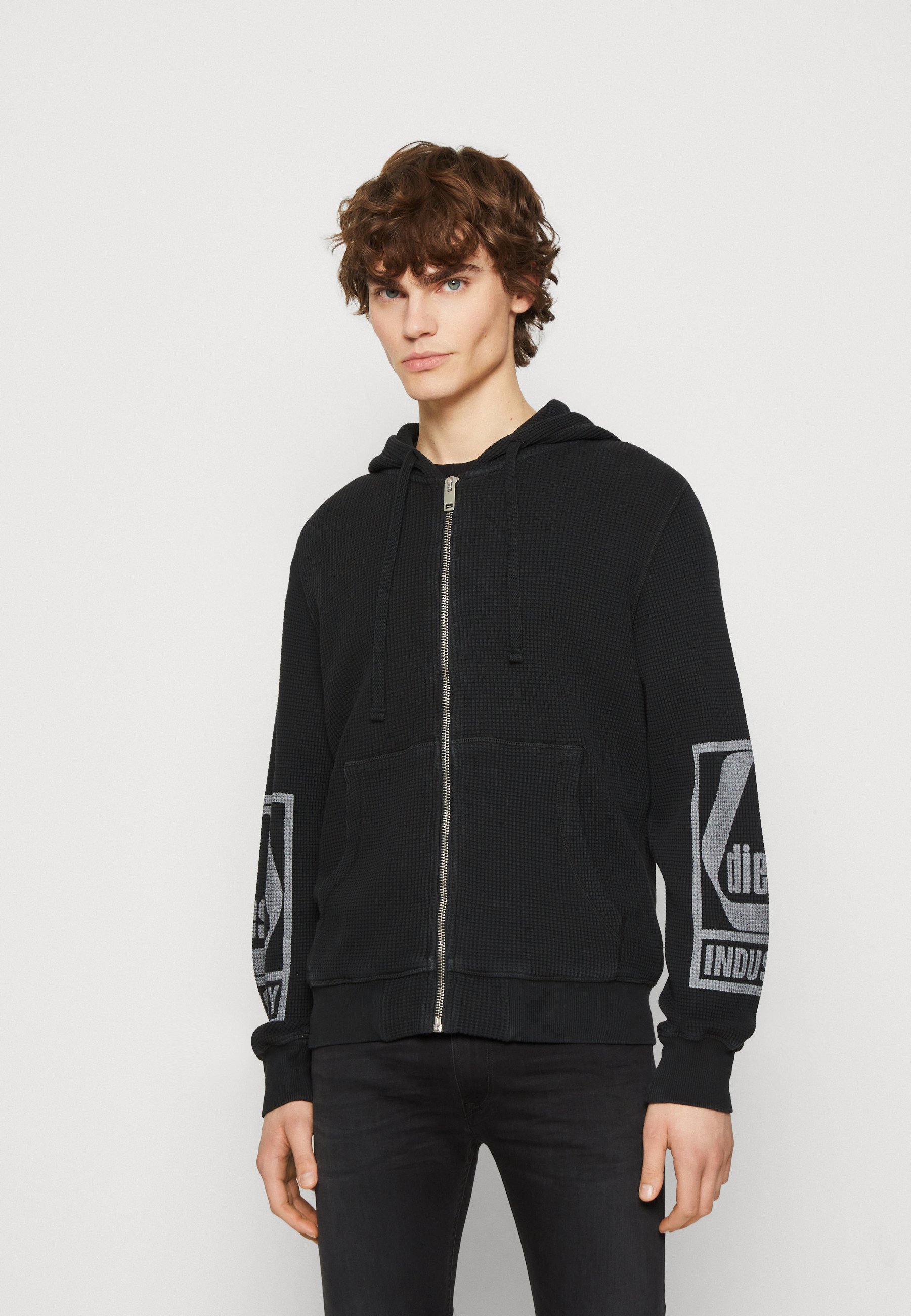 Diesel S-GINAFFLE HOOD ZIP UNISEX - Zip-up sweatshirt - black