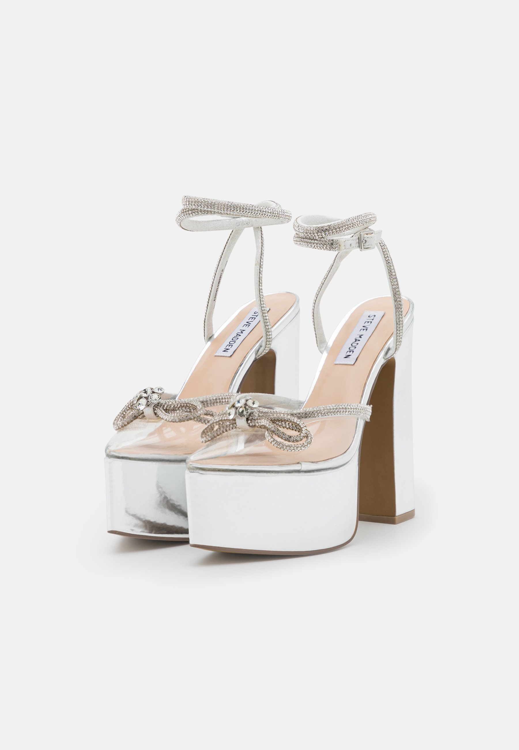 Steve Madden BELLISIMA - High heeled sandals - silver/silver-coloured