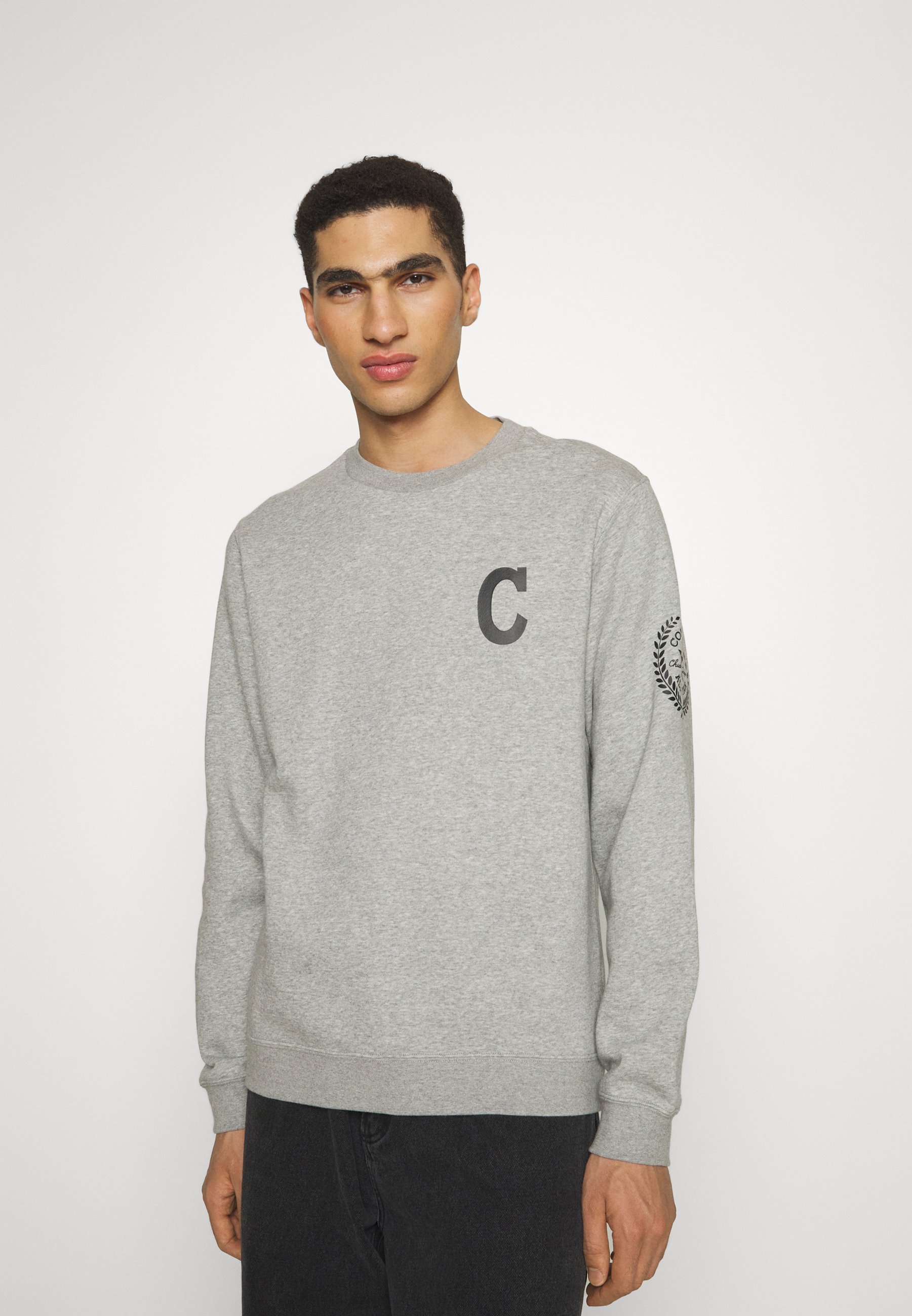 Converse CHUCK RETRO GRAPHIC CREW UNISEX - Sweatshirt - vintage grey heather/light grey