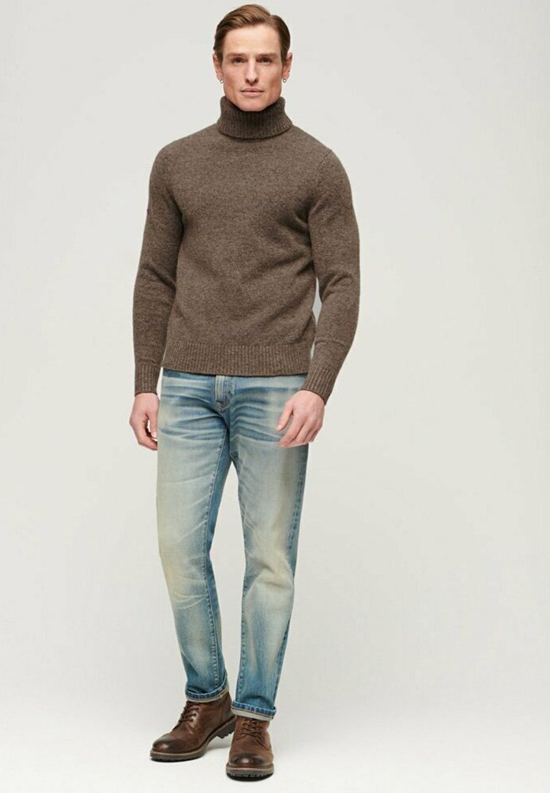 Superdry ROLL NECK - Jumper - walnut brown marl/brown