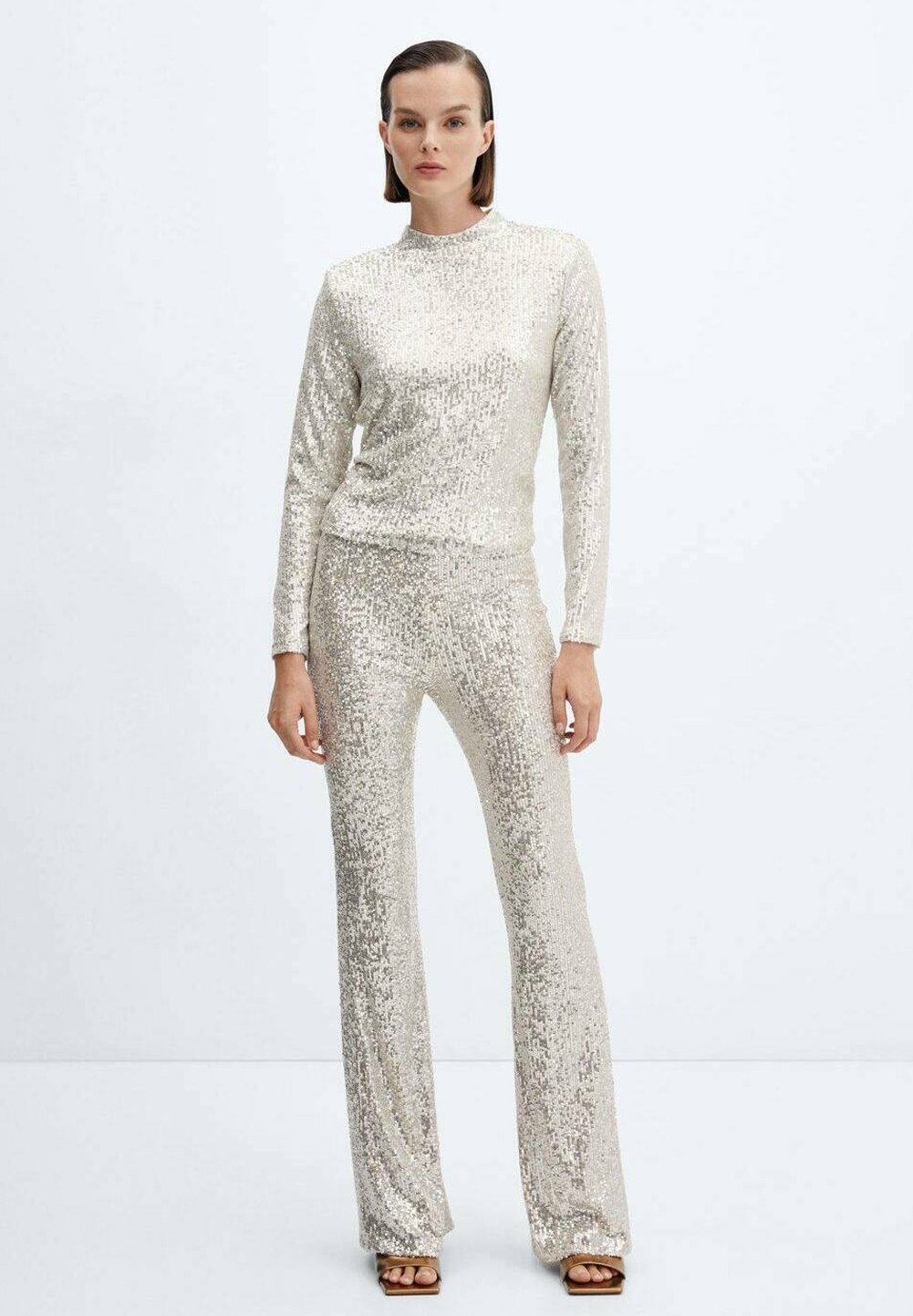 Mango XLENJUEL - Trousers - ivory white/off-white