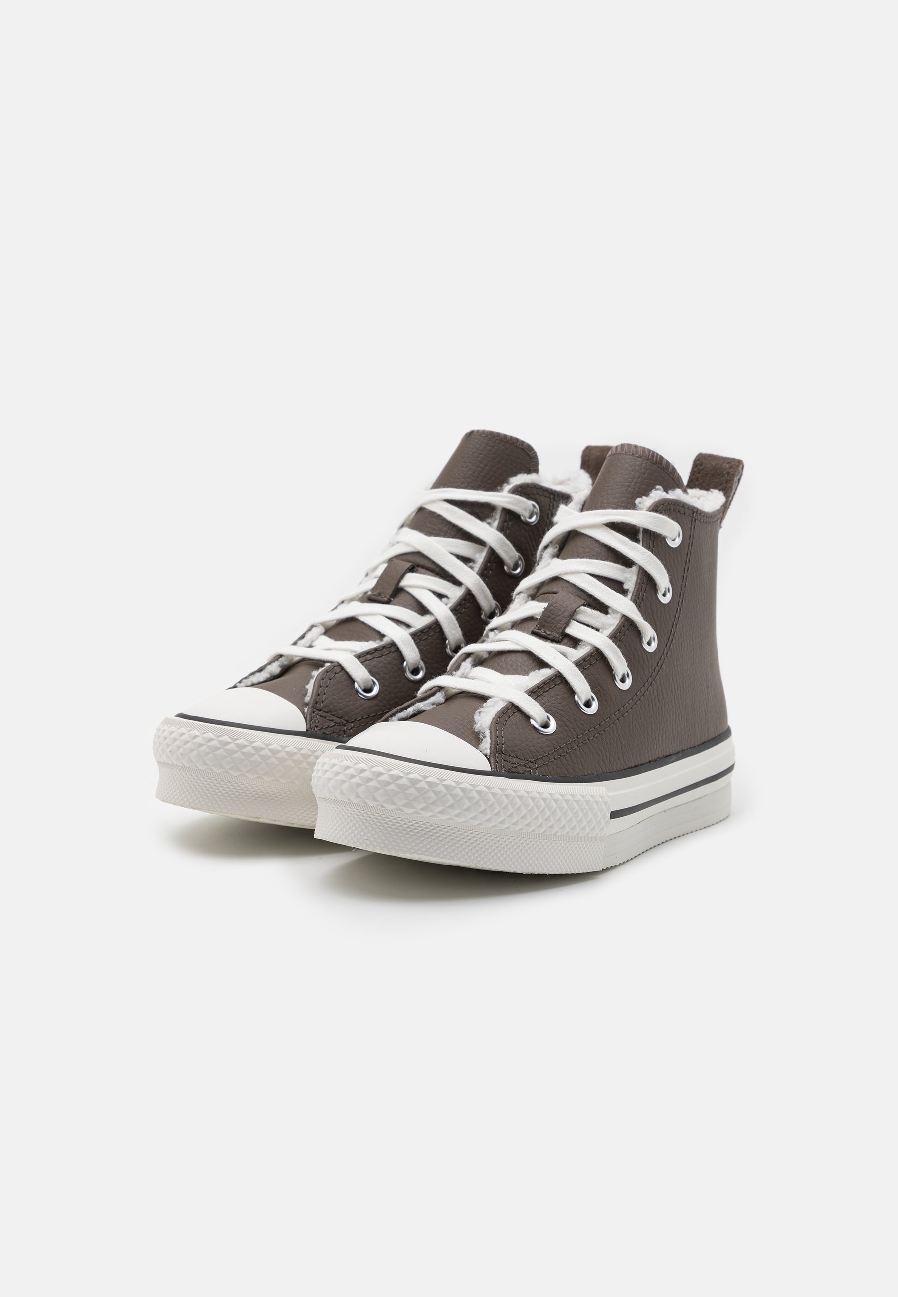 Converse CHUCK TAYLOR ALL STAR LIFT KID UNISEX - High-top trainers - engine smoke/vintage white/brown