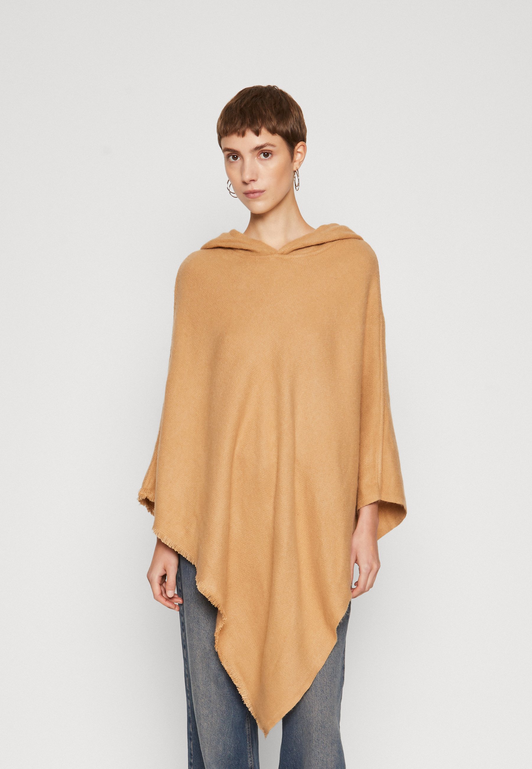 Vero Moda VMKLEO PONCHO HOODED - Cape - tan/beige