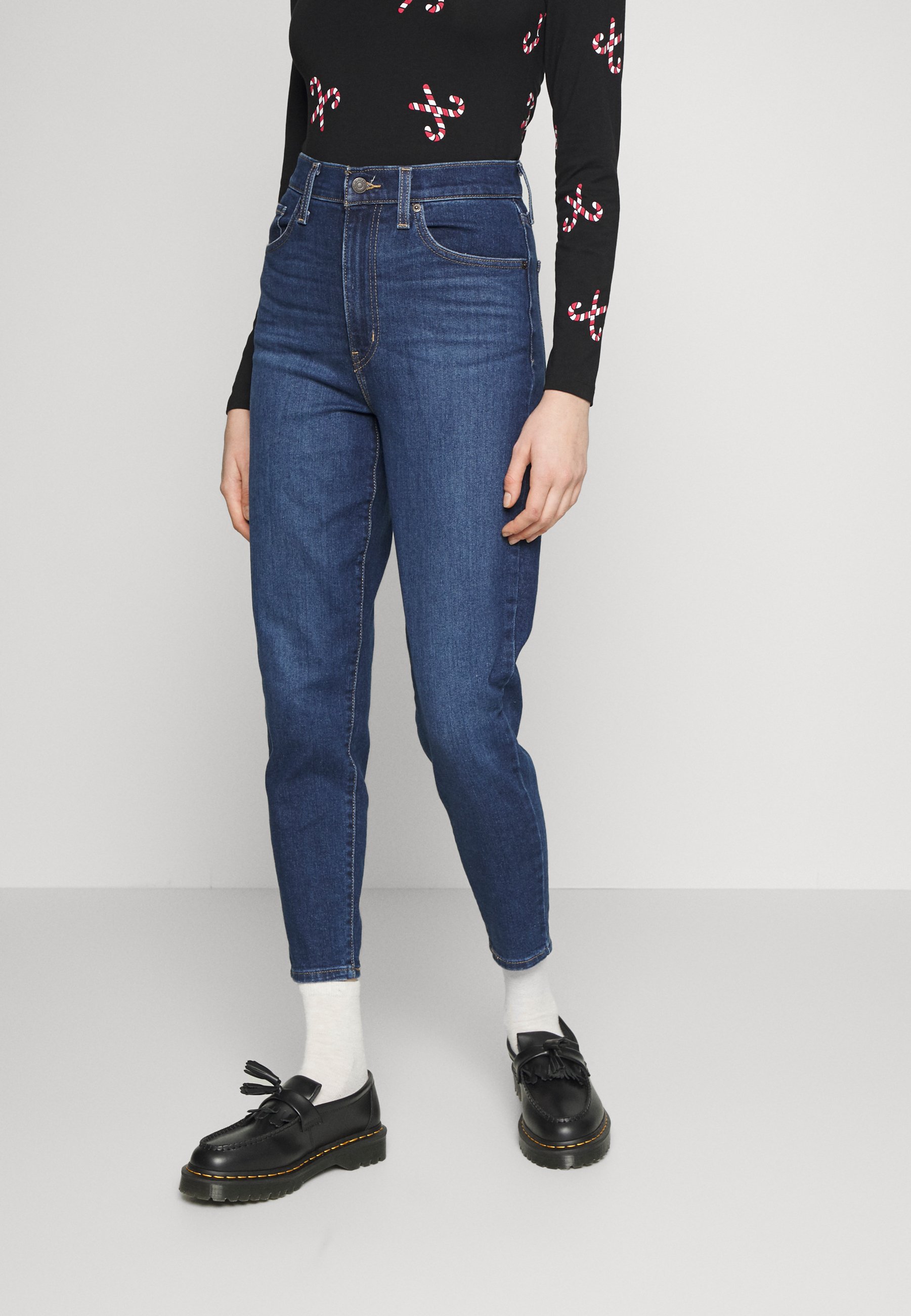 Levi's® HIGH WAISTED MOM - Jeans Tapered Fit - winter cloud/blue denim