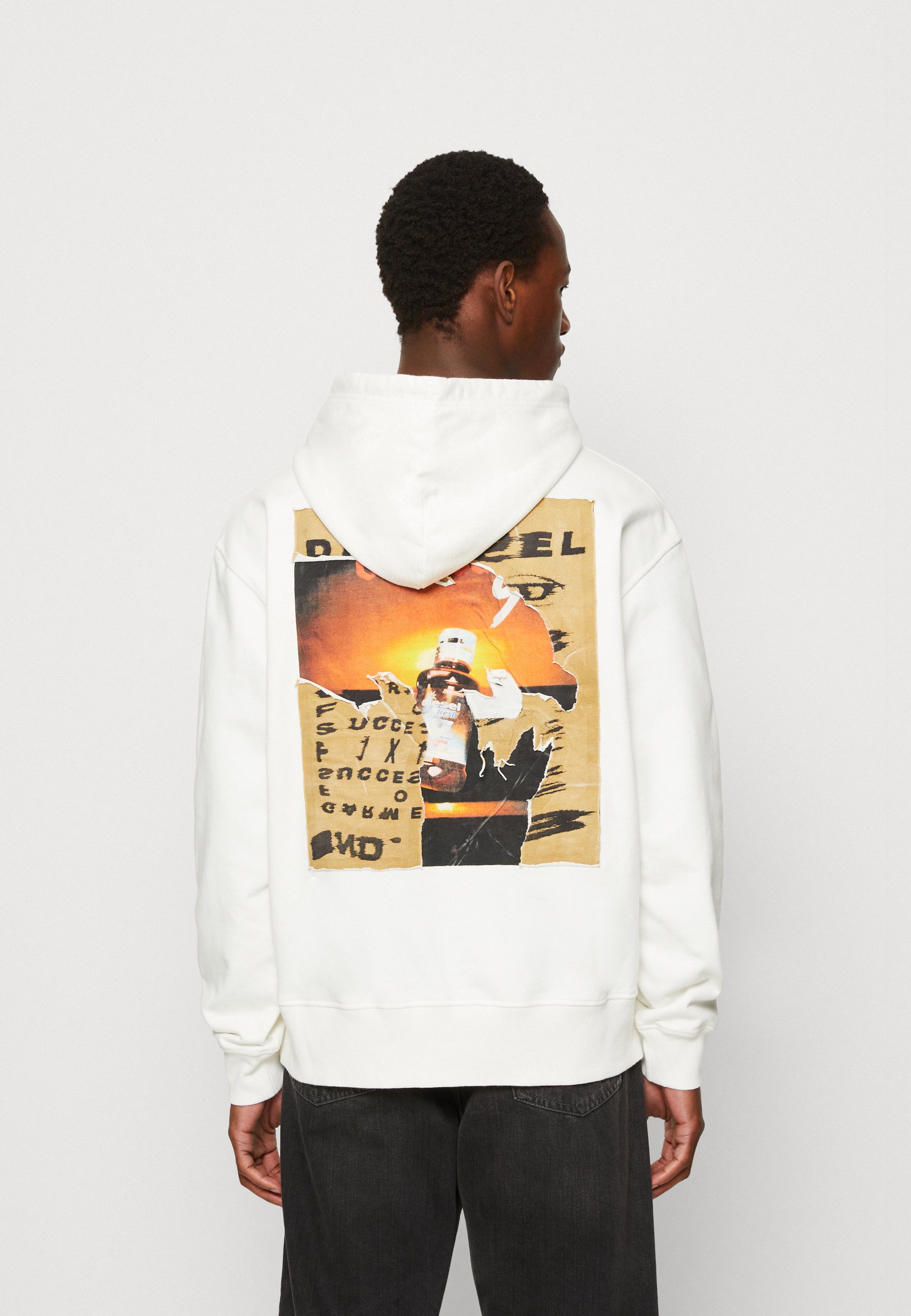 Diesel MACS HOOD POFF UNISEX - Sweatshirt - white