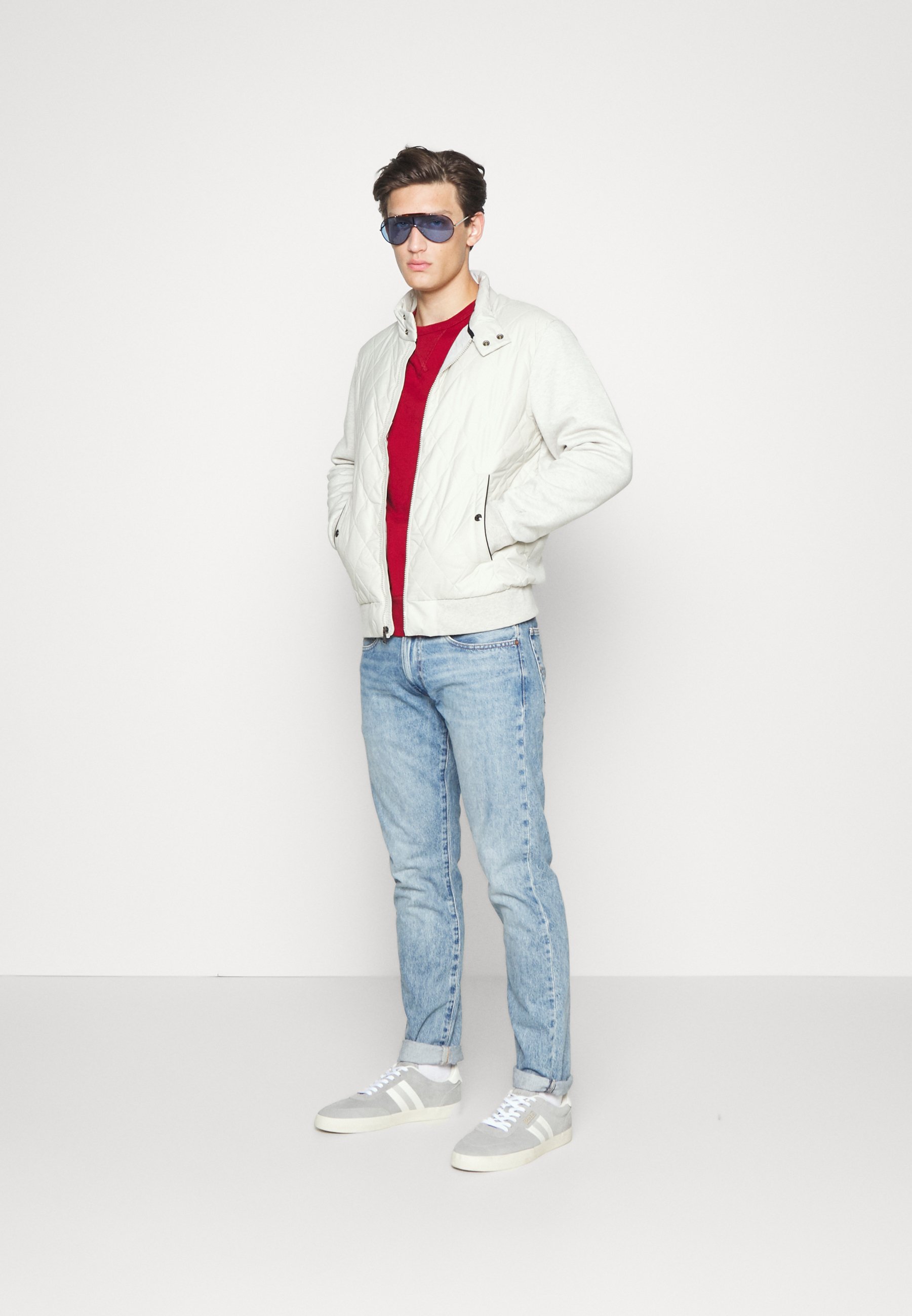 Polo Ralph Lauren QUILTED HYBRID JACKET - Zip-up sweatshirt - light sport heather/grey
