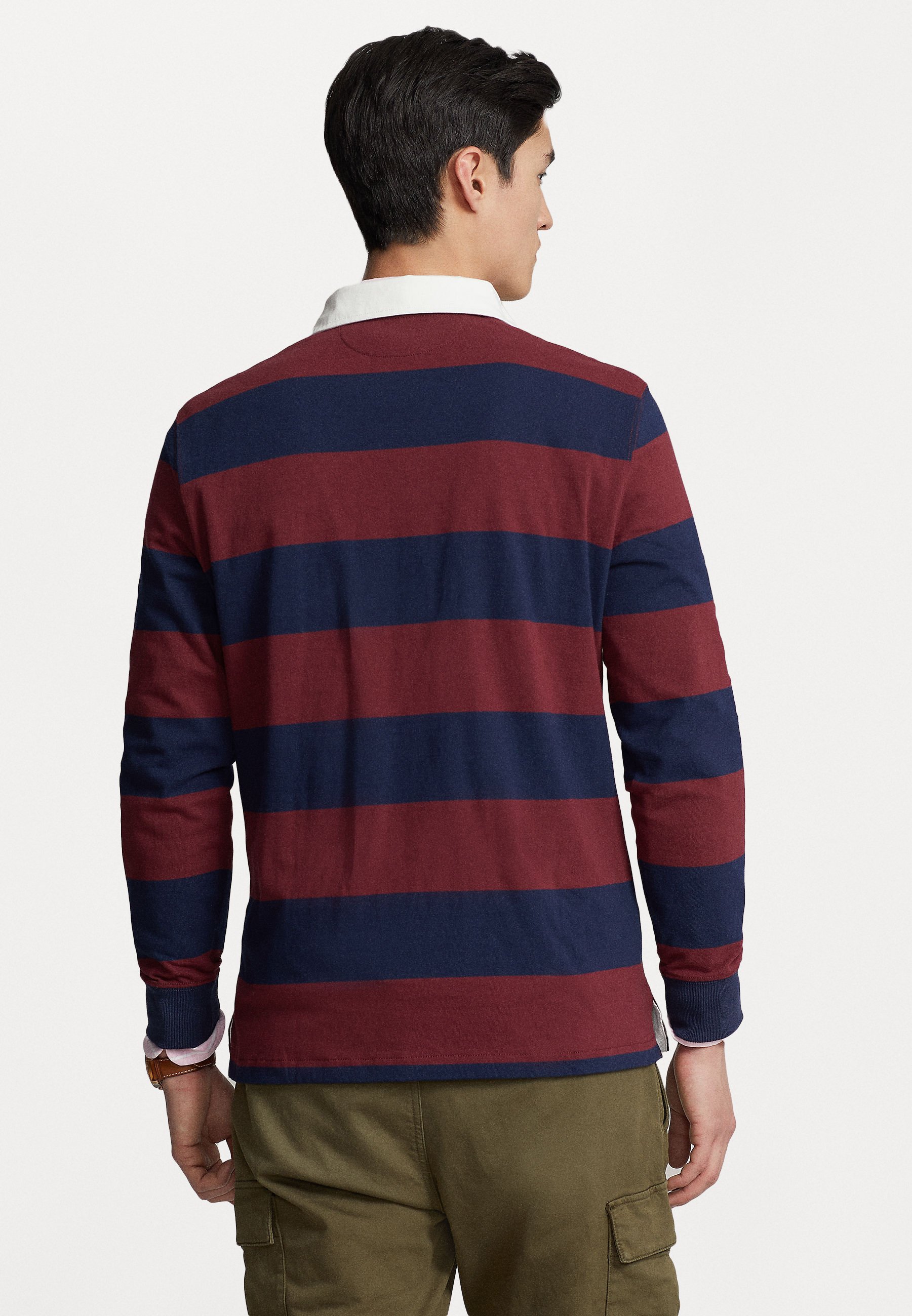 Polo Ralph Lauren RUGBY LONG SLEEVE - Polo shirt - cruise navy/ classic wine/red
