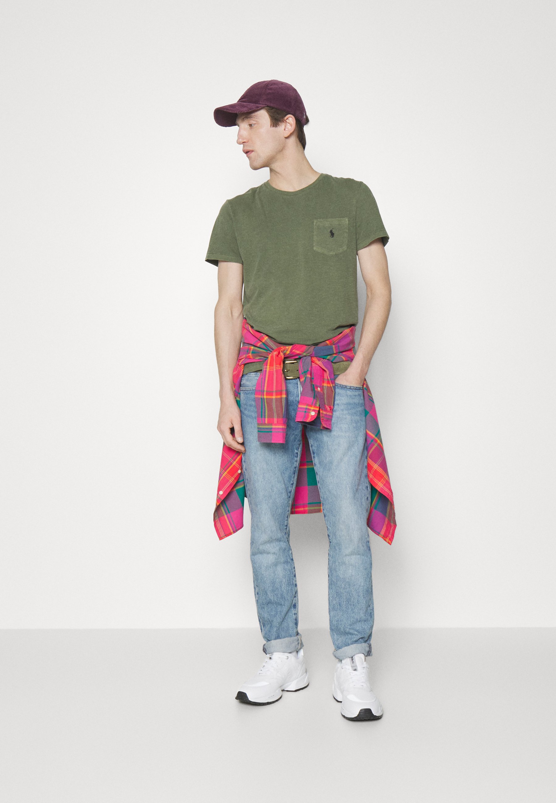 Polo Ralph Lauren CUSTOM SLIM FIT POCKET - Basic T-shirt - dark sage/dark green