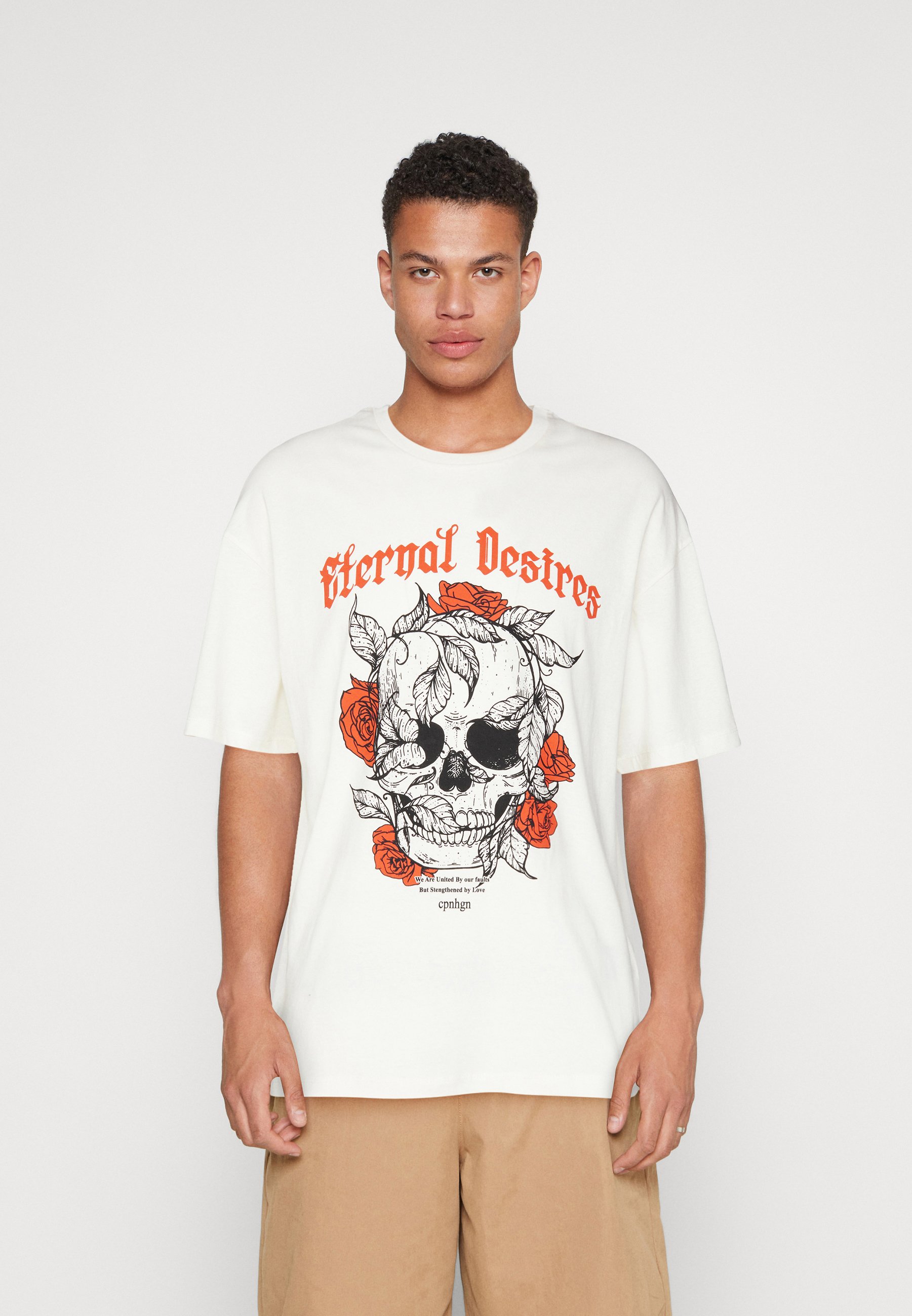Jack &Jones JORETERNAL TEE CREW NECK UNISEX - Print T-shirt - white/off-white