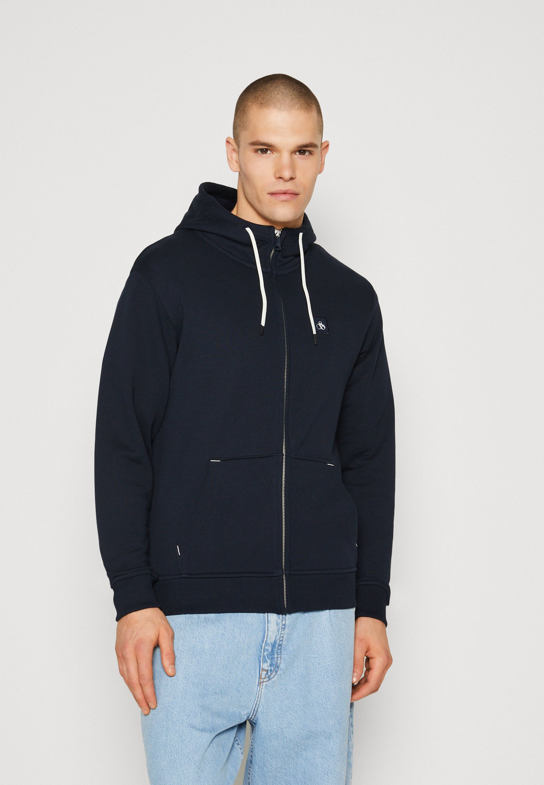 Scotch & Soda REGULAR FIT ESSENTIAL BADGE QUARTER ZIP - Zip-up sweatshirt - night/dark blue