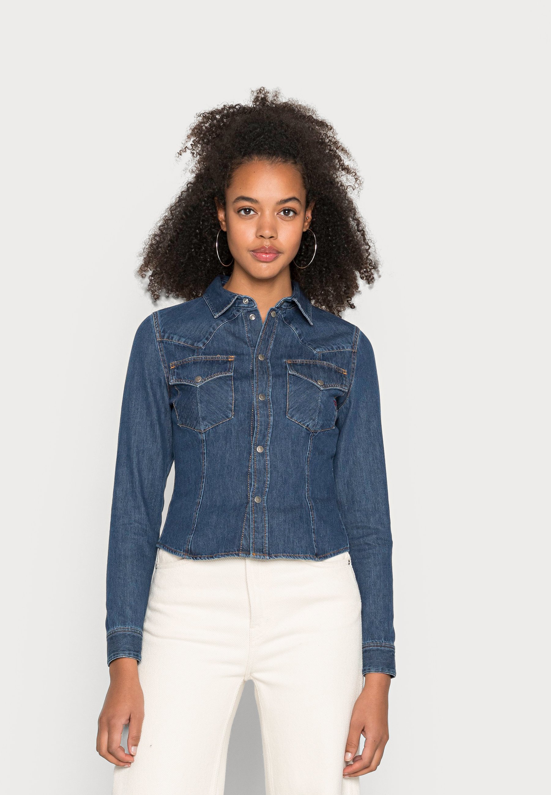 Diesel DE-RIN-F DIESEL LIBRARY - Button-down blouse - denim/blue denim