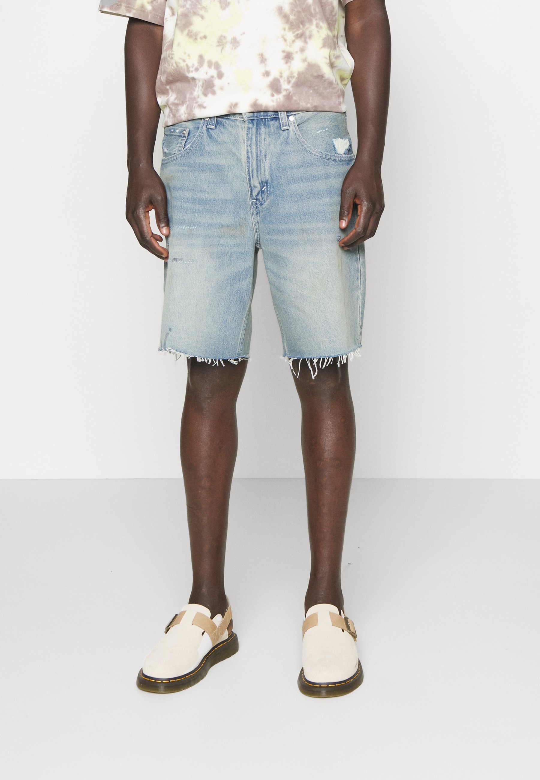 Levi's® SILVERTAB LOOSE SHORT - Denim shorts - z3684   black worn i-0004/light-blue denim