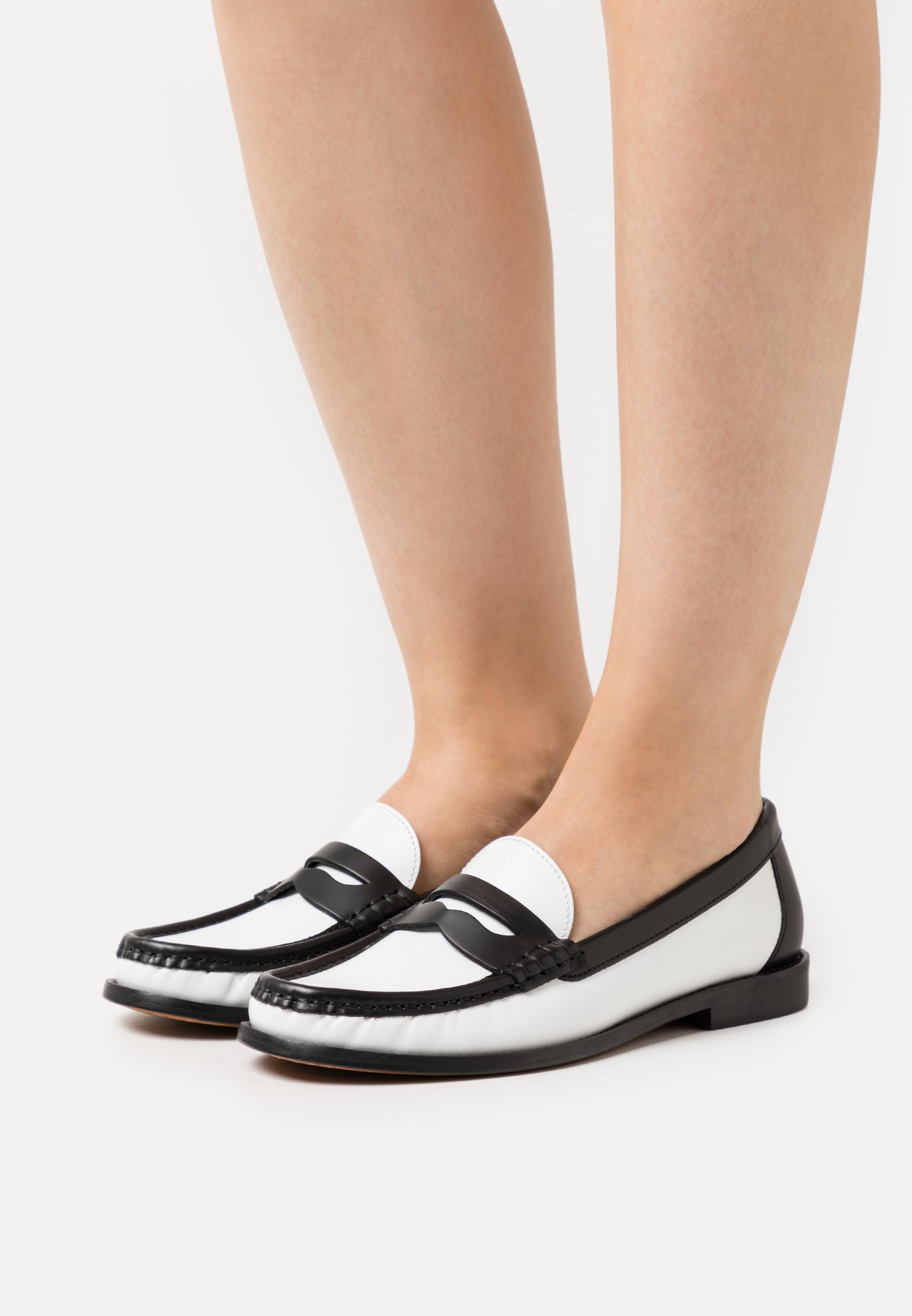 Polo Ralph Lauren LOAFER FLATS - Slip-ons - white/black/black