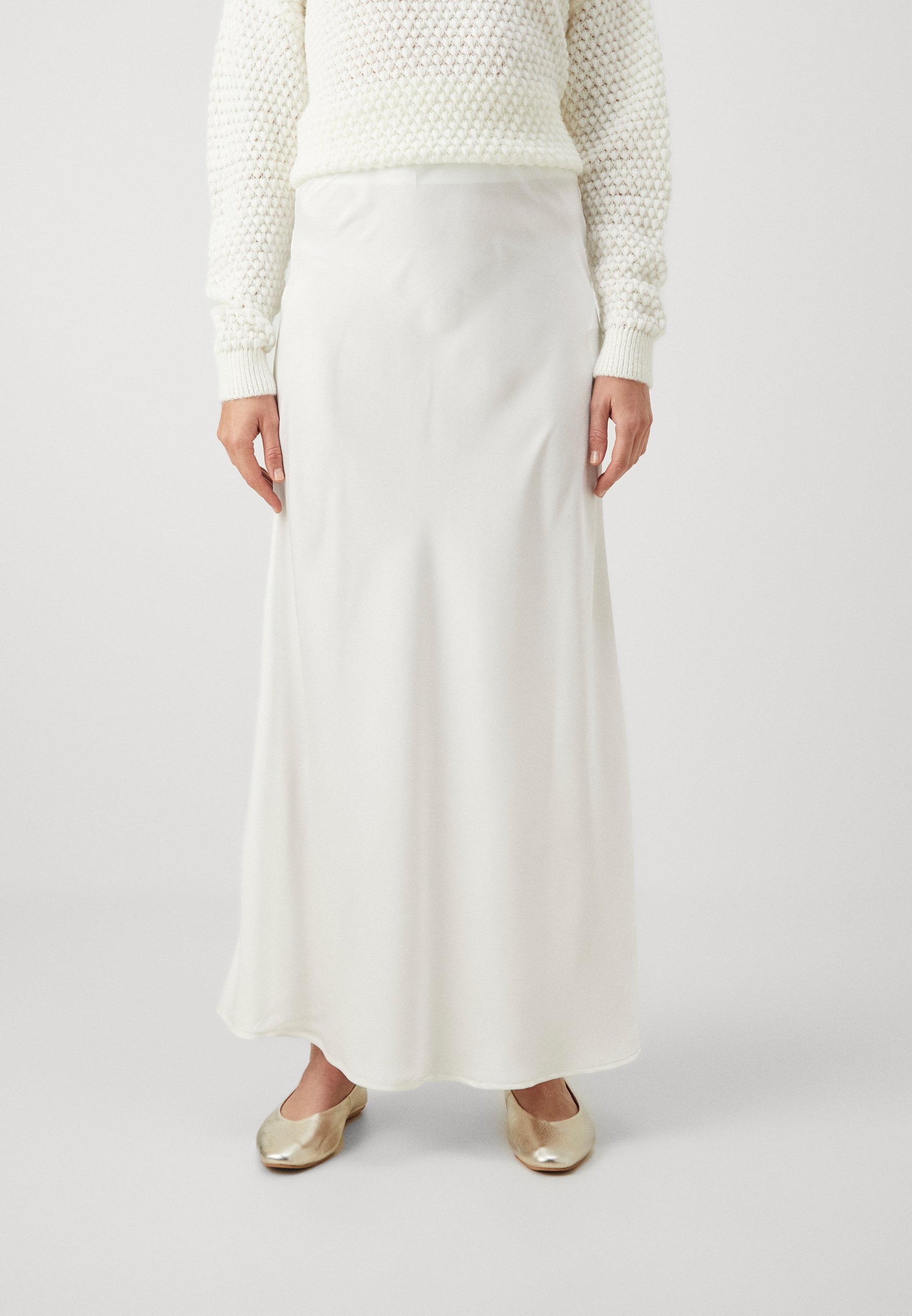 ONLY ONLGABBY MIDI SKIRT - Maxi skirt - bright white/white