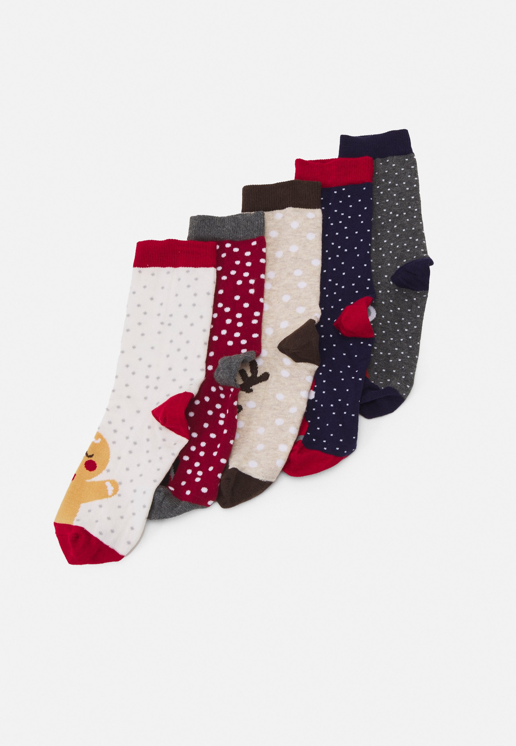 ONLY ONLCHRISTMAS IN A BOX 5 PACK - Socks - light grey melange/multi-coloured