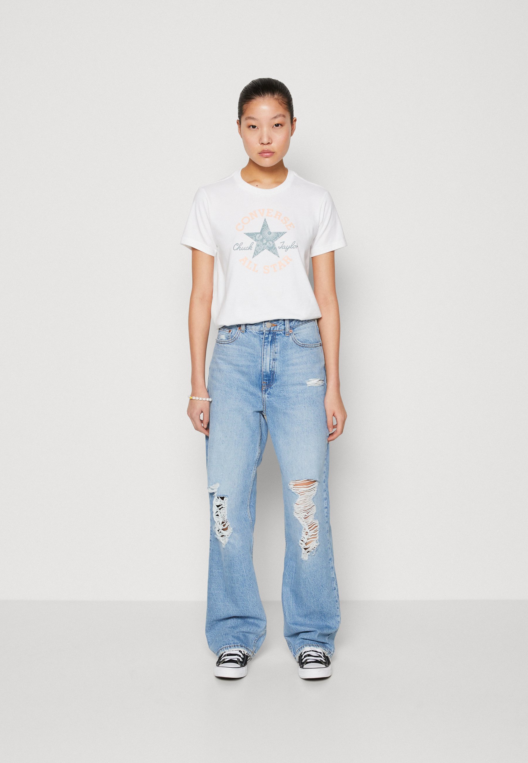 Converse CHUCK TAYLOR PATCH - Print T-shirt - white