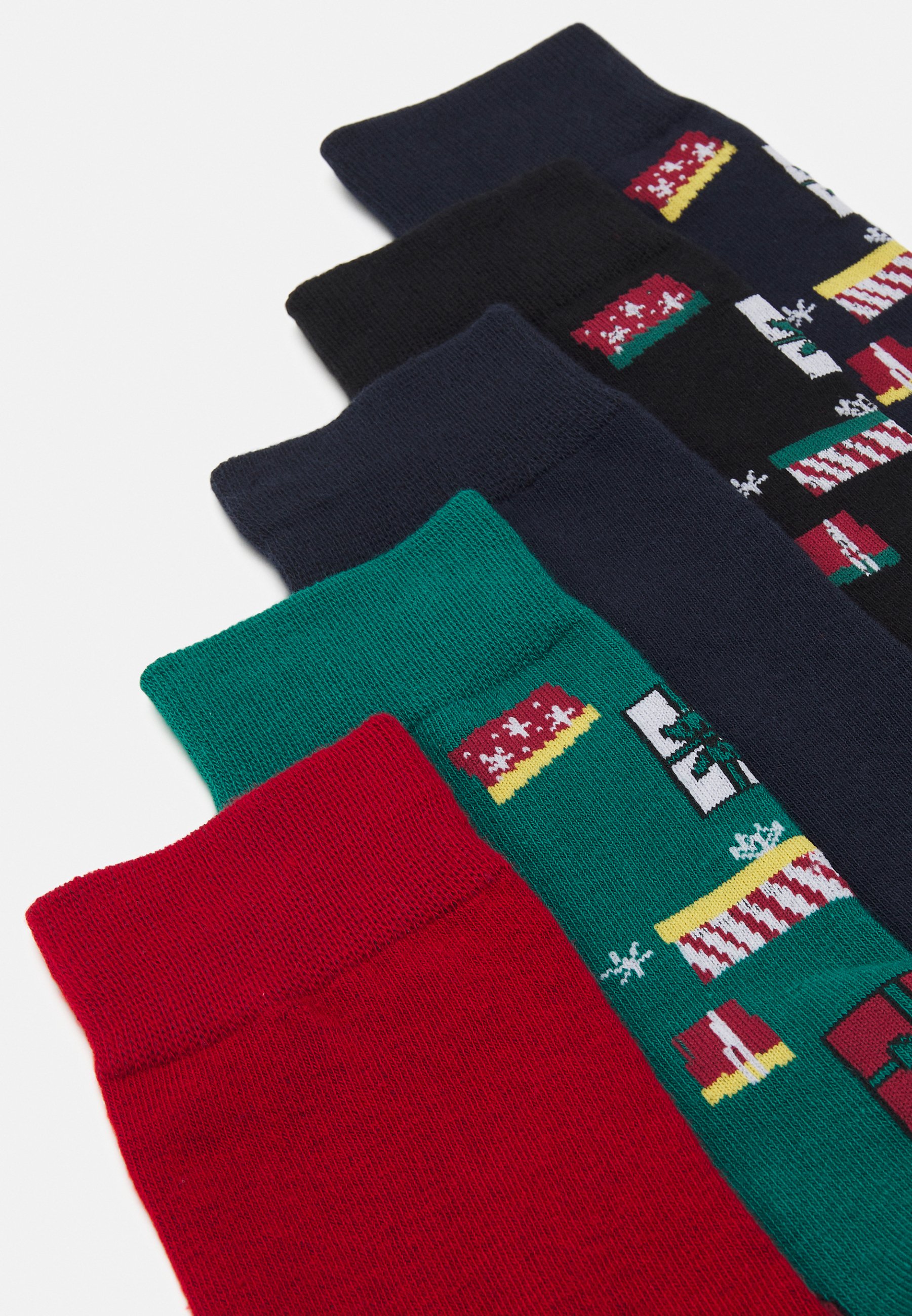 Jack &Jones JACXMAS WRAPPING SOCKS 5 PACK - Socks - navy blazer pack:aventurine - black - navy blazer - rio red/dark blue