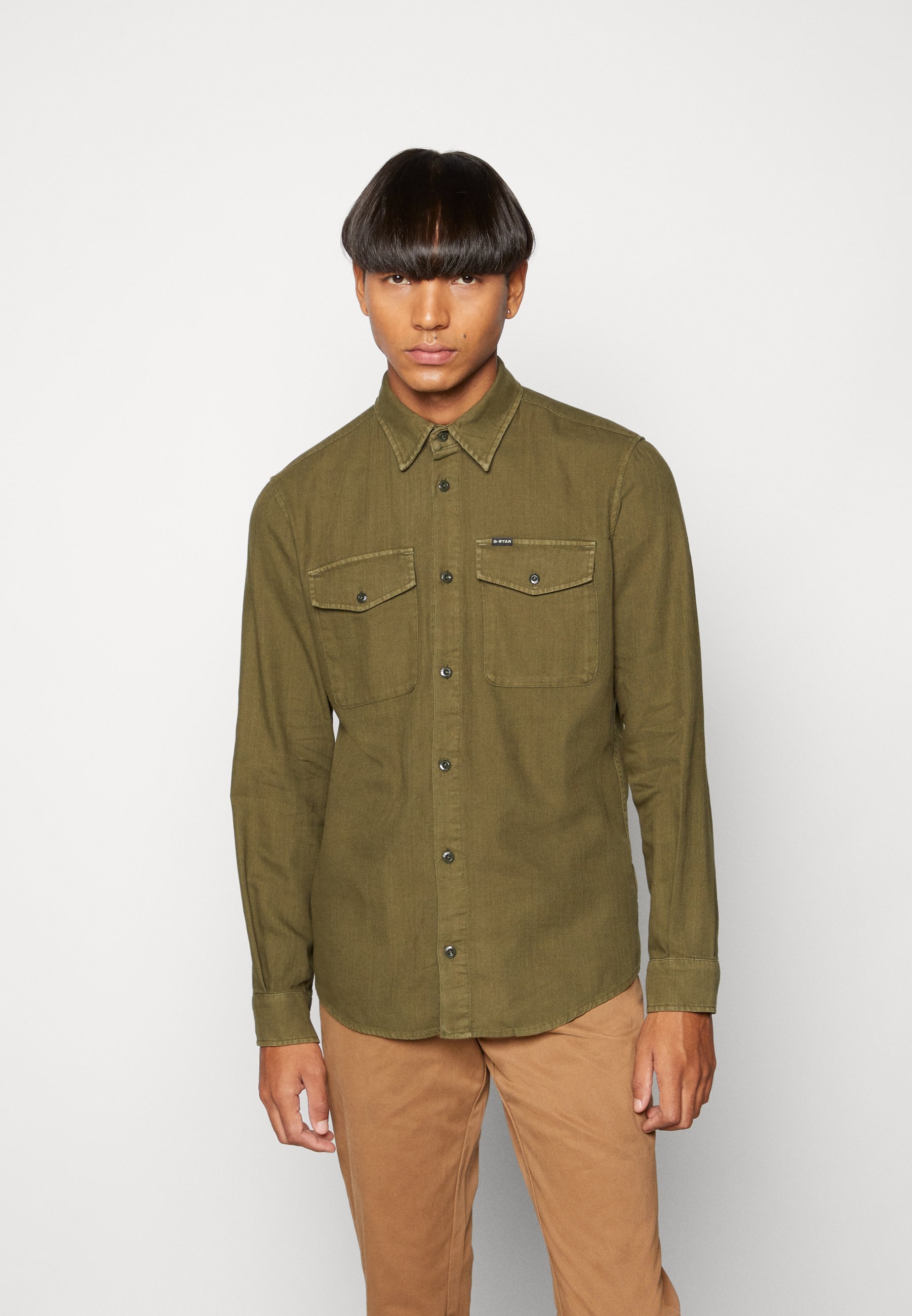 G-Star SLIM SHIRT L\S - Shirt - shadow olive/olive