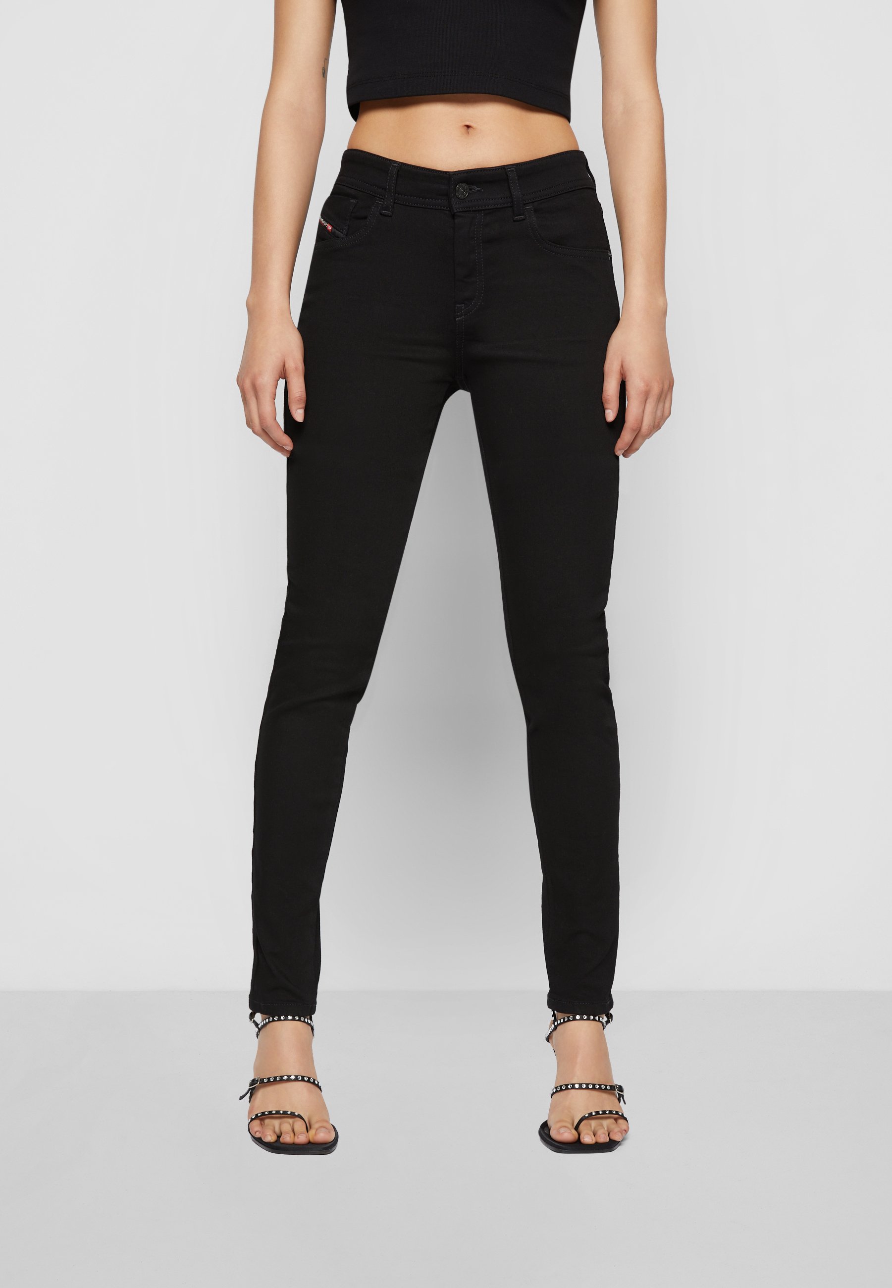 Diesel 2017 SLANDY DIESEL LIBRARY - Jeans Skinny Fit - black/dark grey/black denim