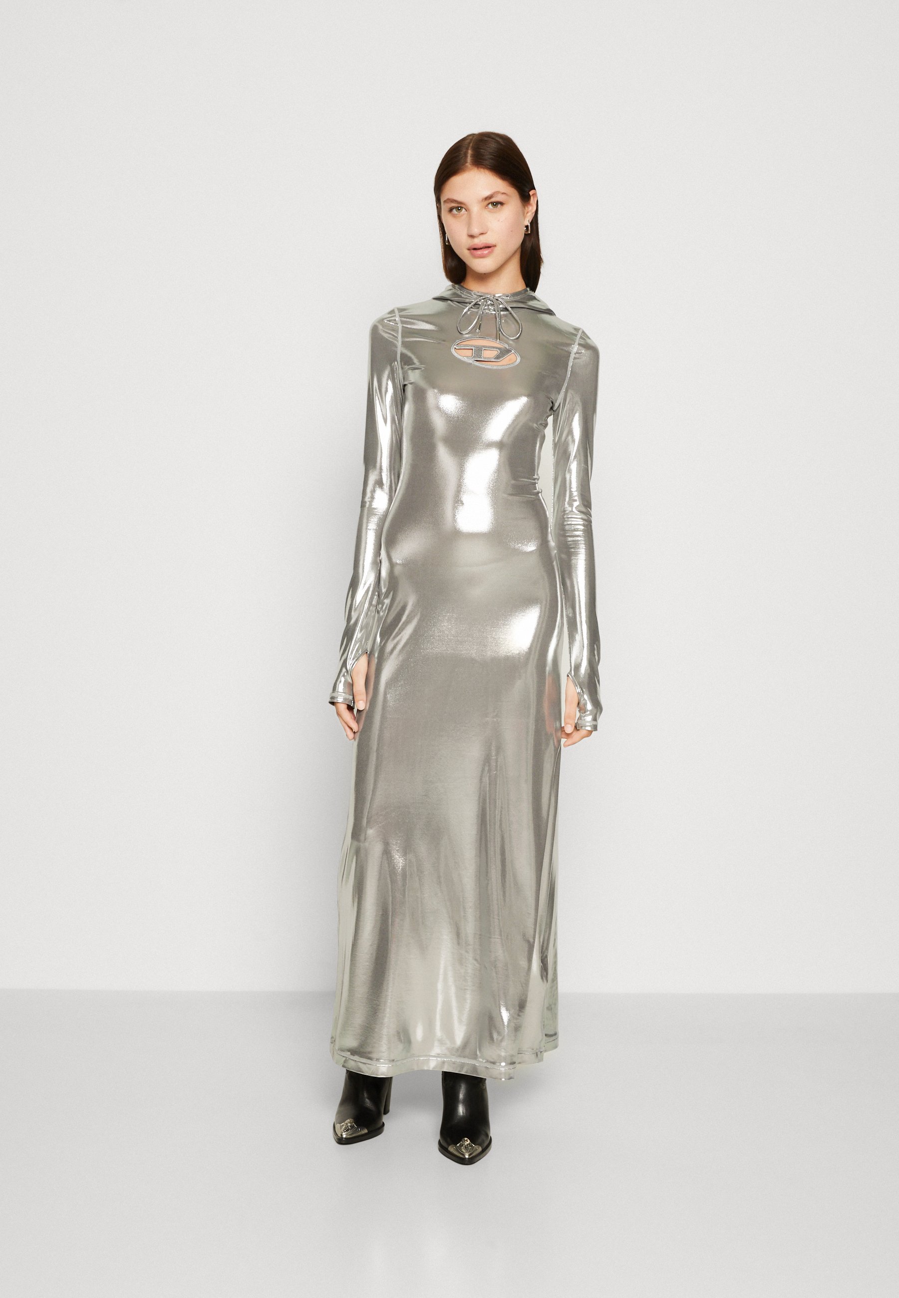 Diesel D-MATHILDE-L1 - Maxi dress - silver/silver-coloured