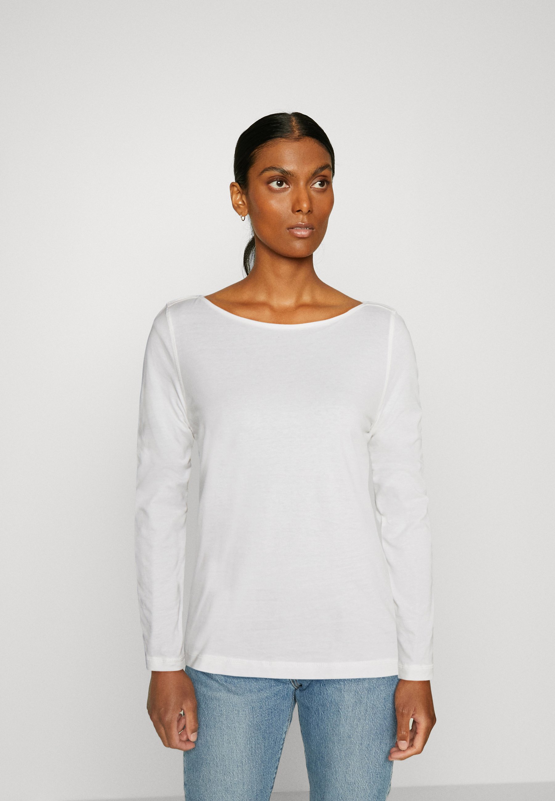 Esprit BOAT NECK  - Long sleeved top - off white/off-white