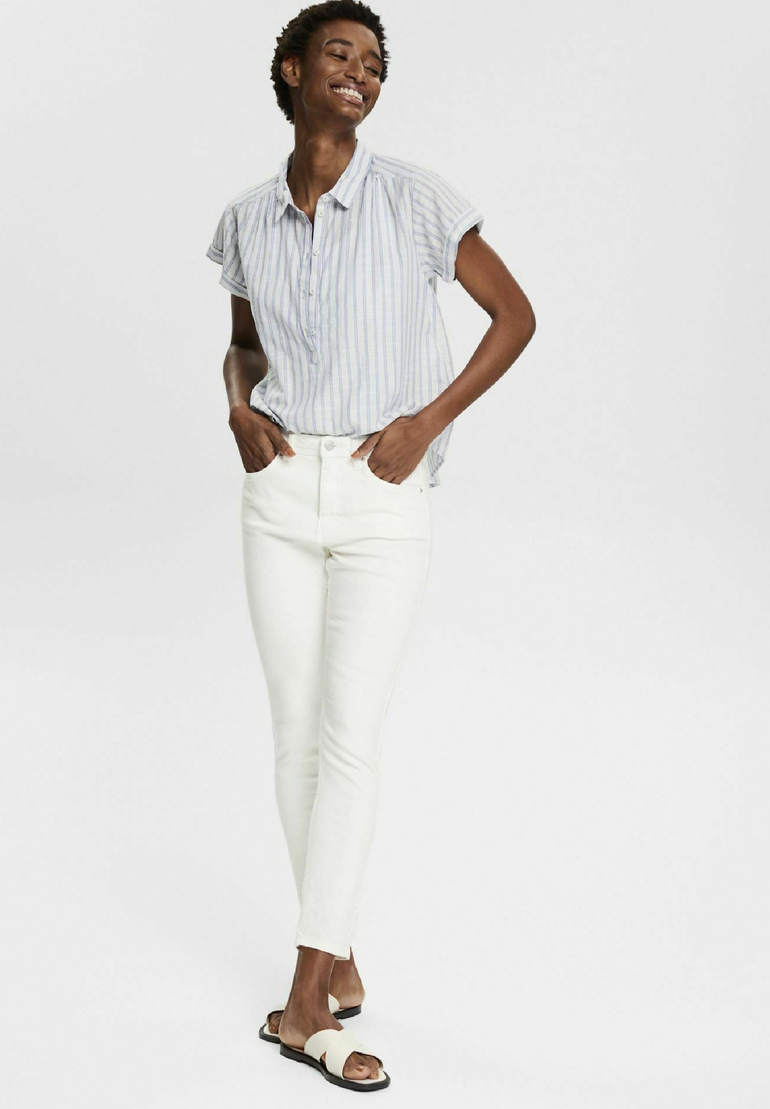 Esprit Slim fit jeans - off white/off-white