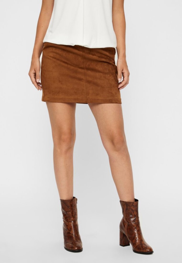 Vero Moda DONNADINA  - Pencil skirt - cognac