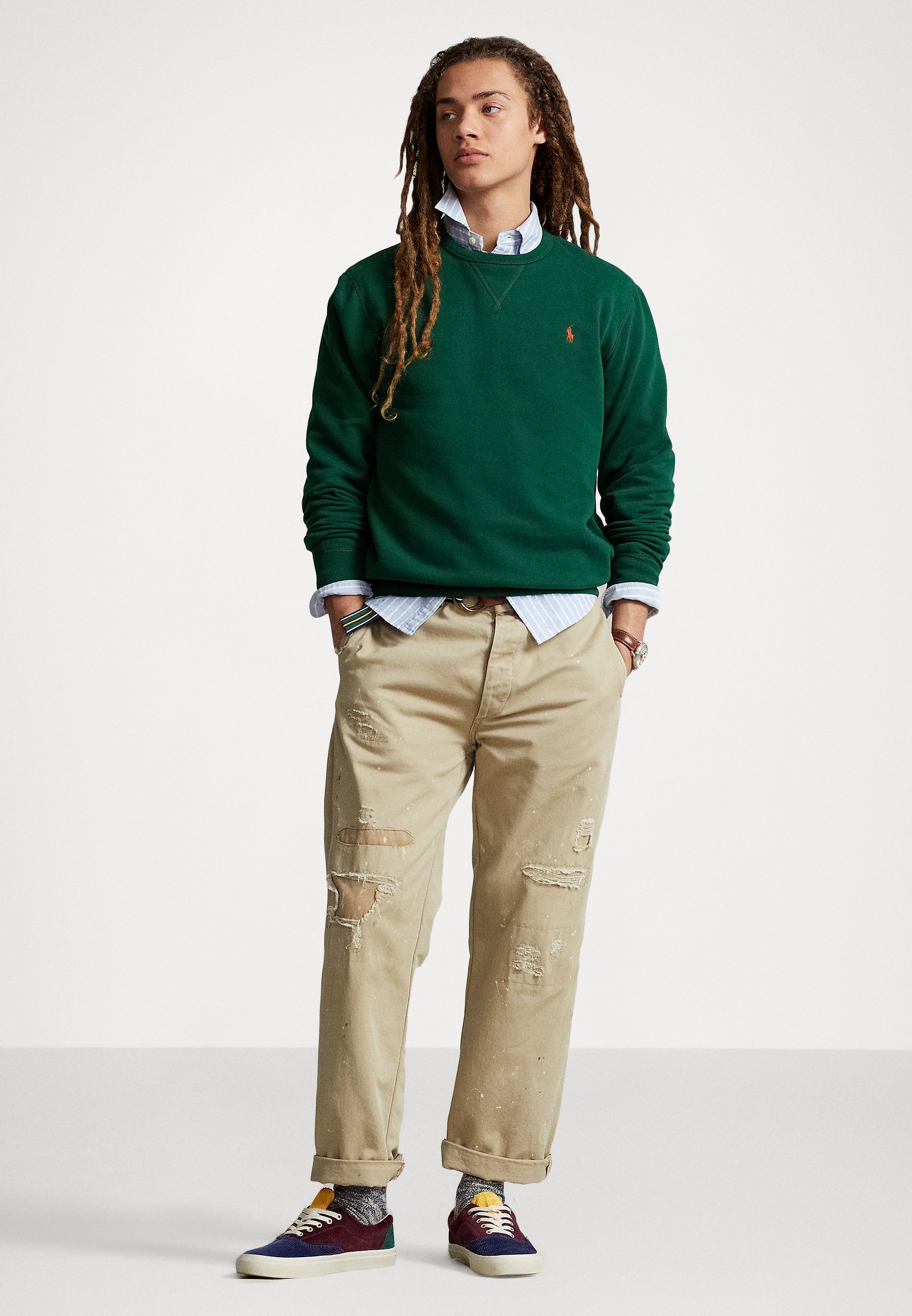 Polo Ralph Lauren LONG SLEEVE - Sweatshirt - hunt club green/green