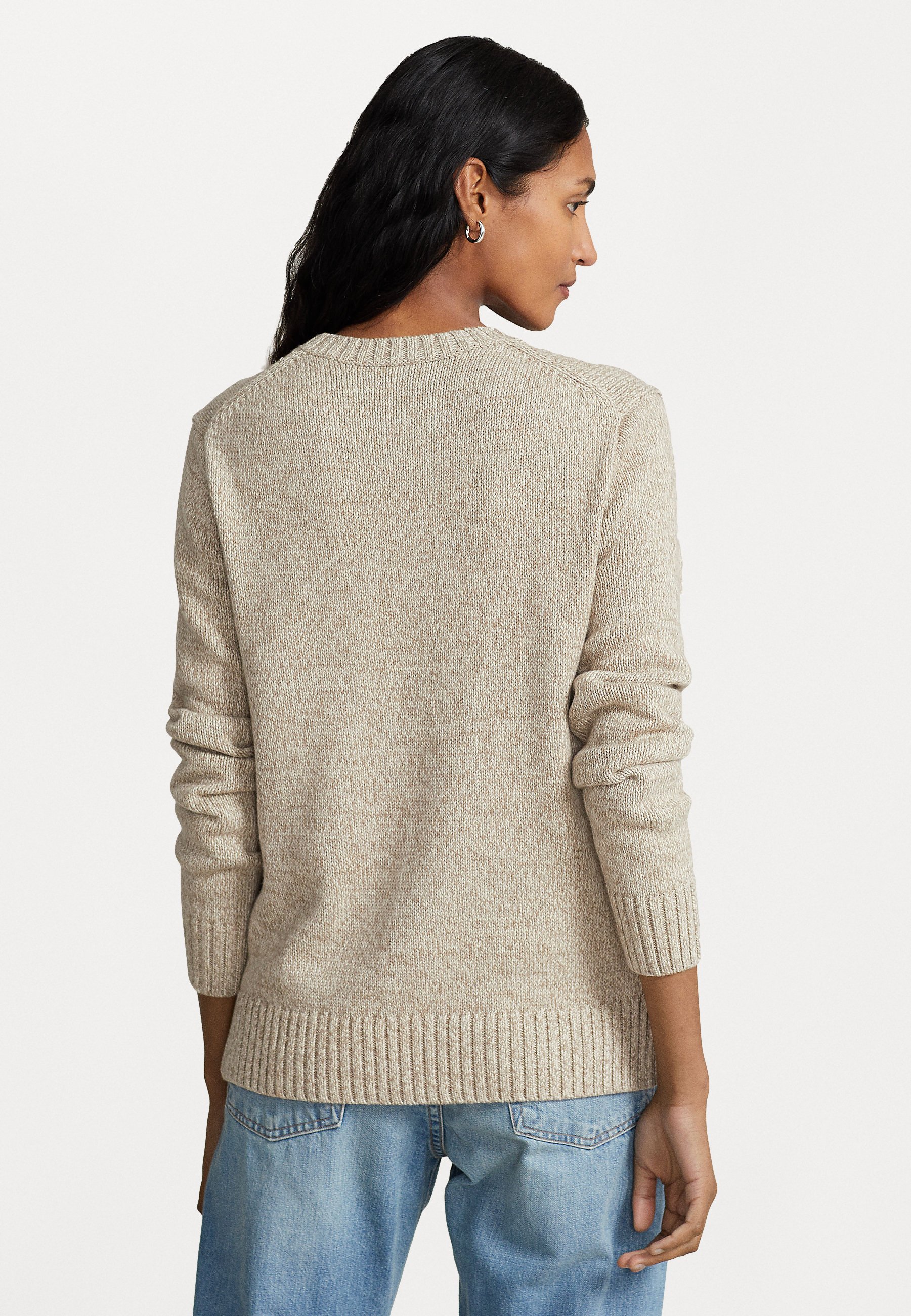Polo Ralph Lauren BEAR LONG SLEEVE - Jumper - mushroom marl/brown