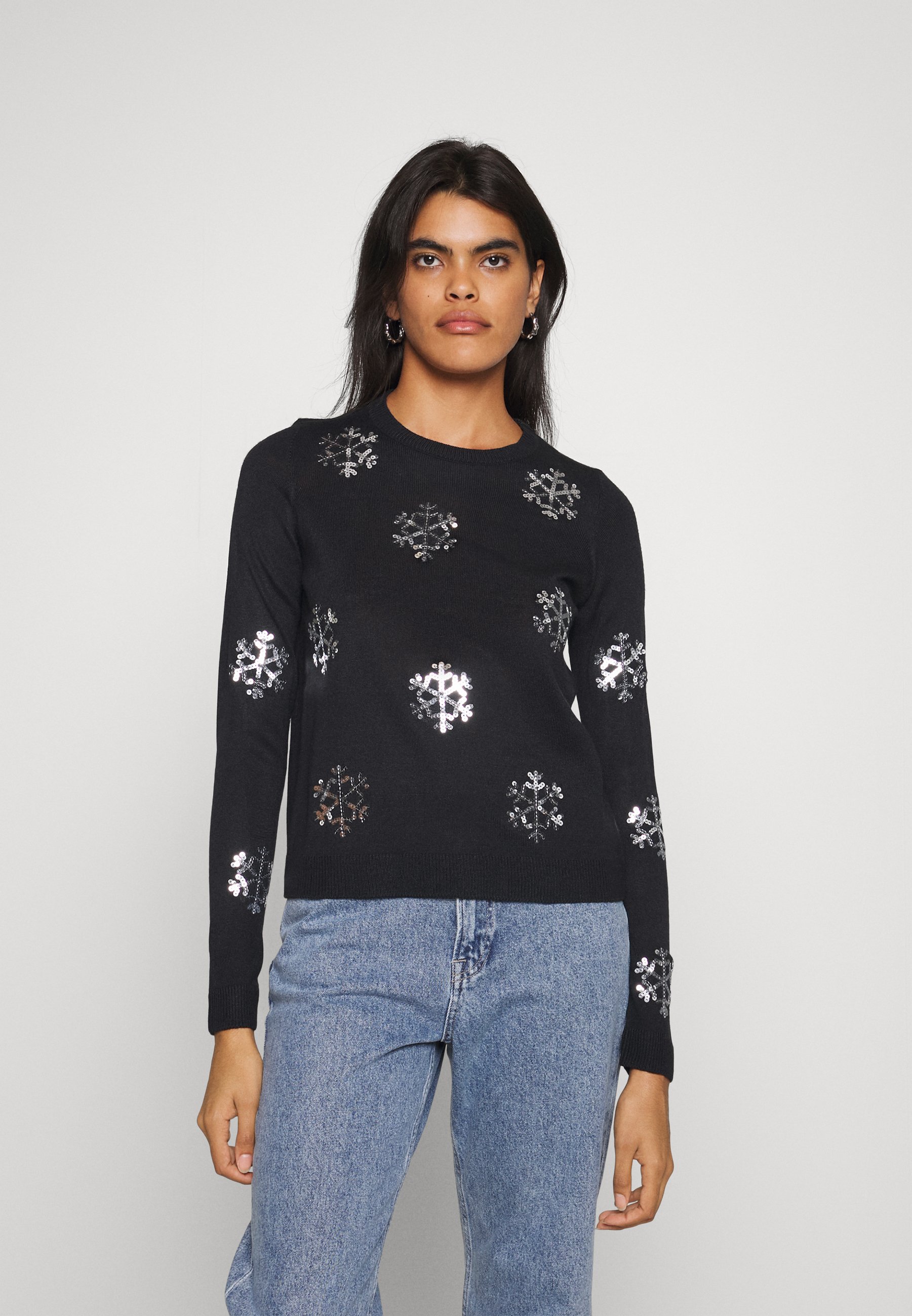 ONLY ONLXMAS SNOWFLAKE - Jumper - black