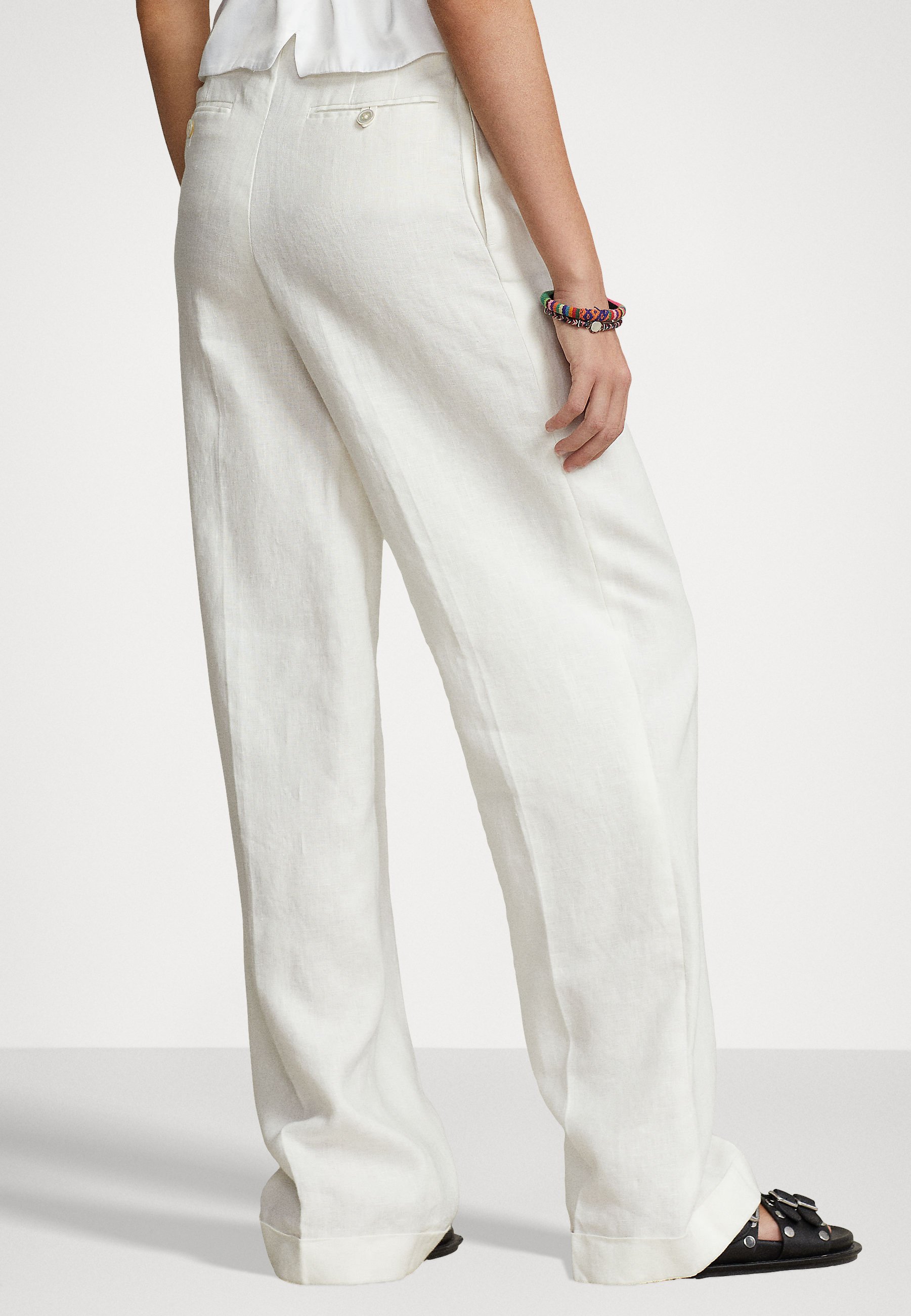 Polo Ralph Lauren FULL LENGTH PLEATED - Trousers - nevis/off-white