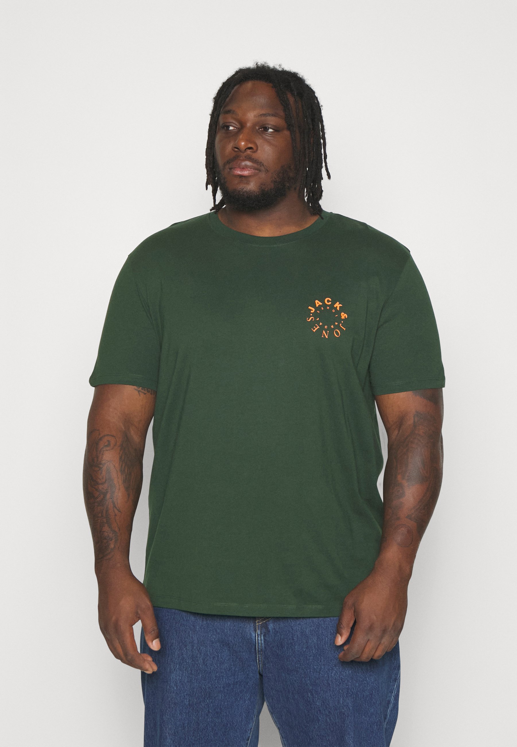 Jack &Jones JJWARRIOR TEE CREW NECK 3 PACK - Print T-shirt - navy blazer/white/mountainview/dark blue