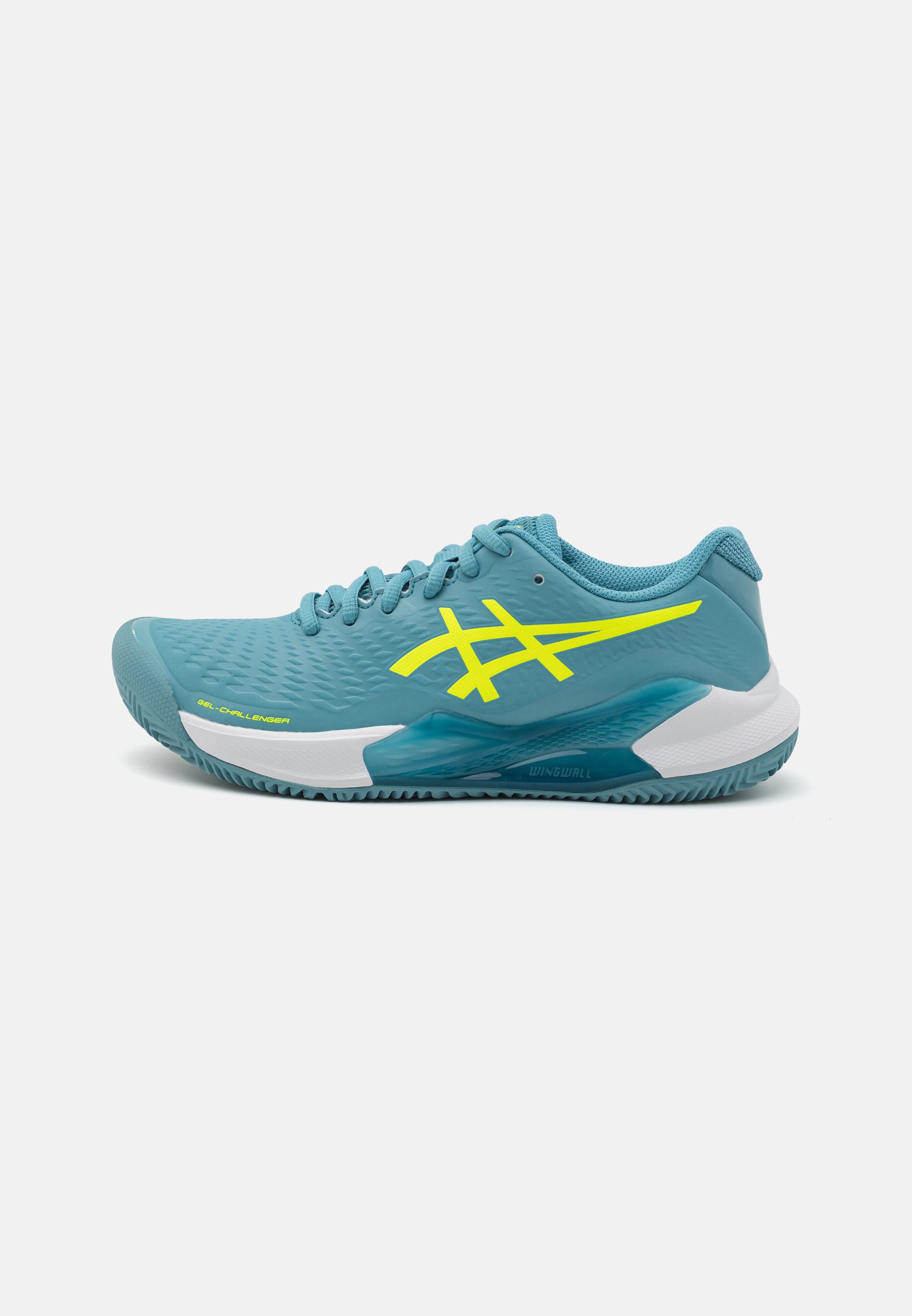 ASICS CHALLENGER  CLAY - Clay court tennis shoes - gris blue/safety yellow/blue