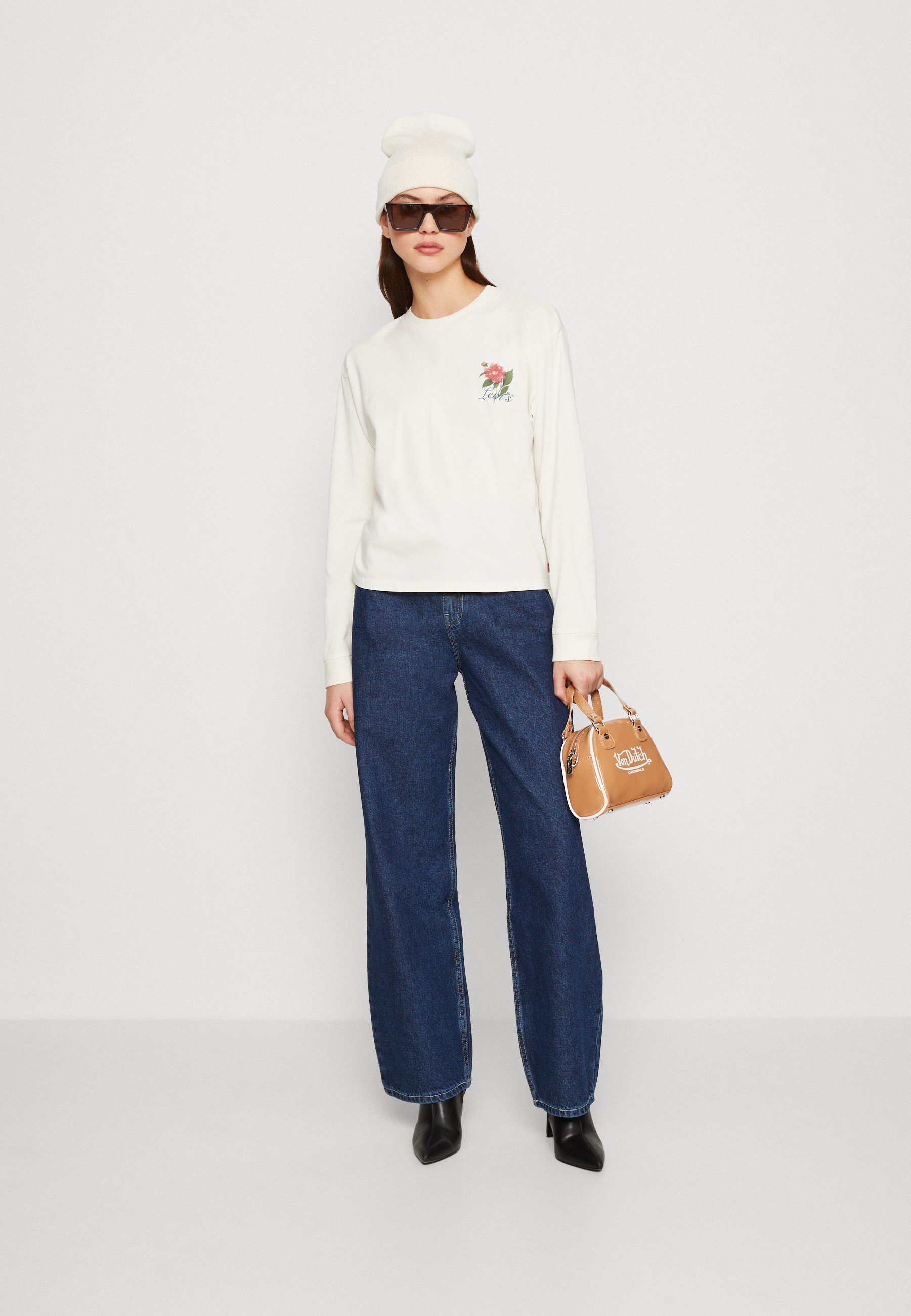 Levi's® GRAPHIC CINCHED TEE - Long sleeved top - super natural tofu/white