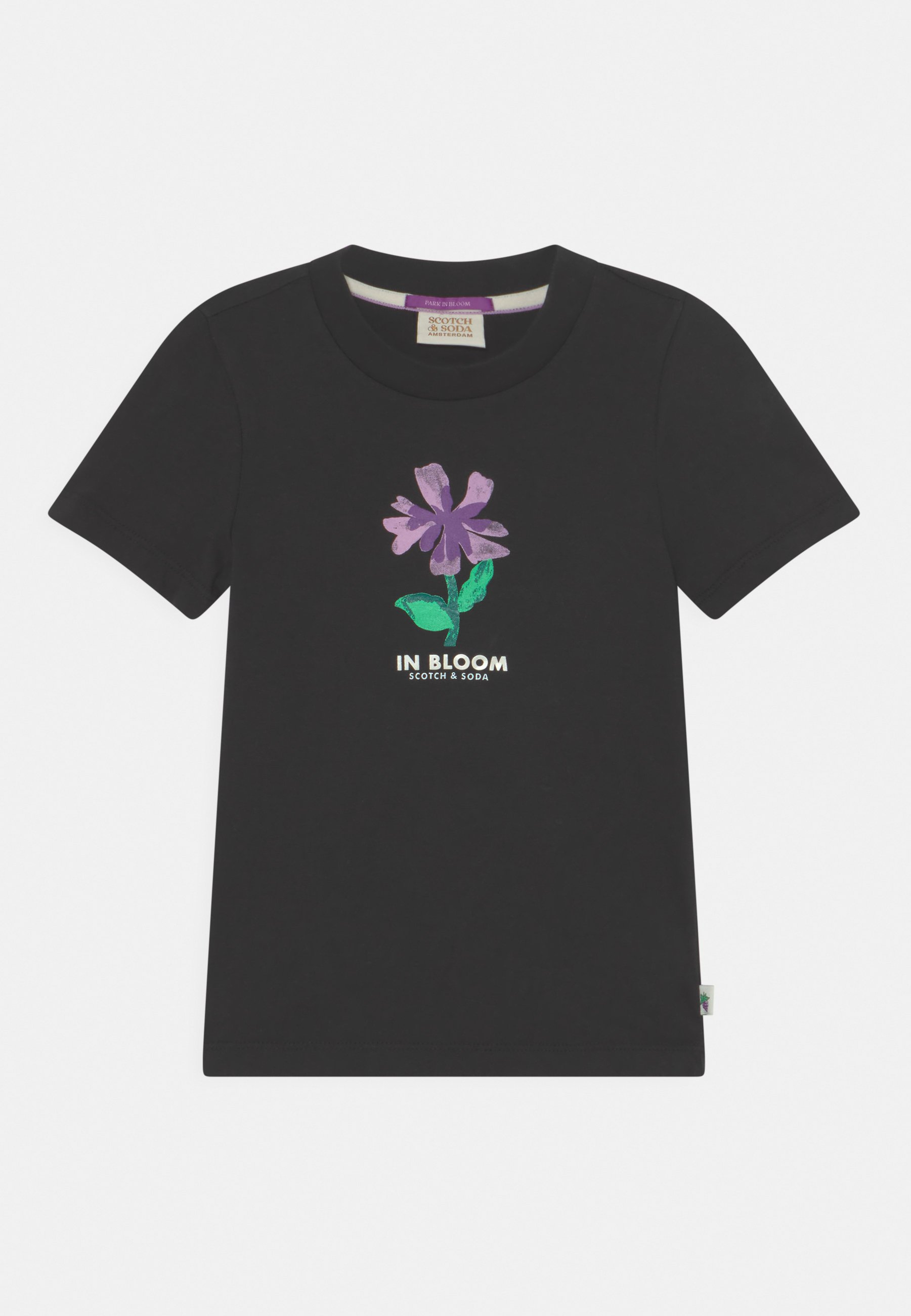 Scotch & Soda FLOWER ARTWORK - Print T-shirt - black