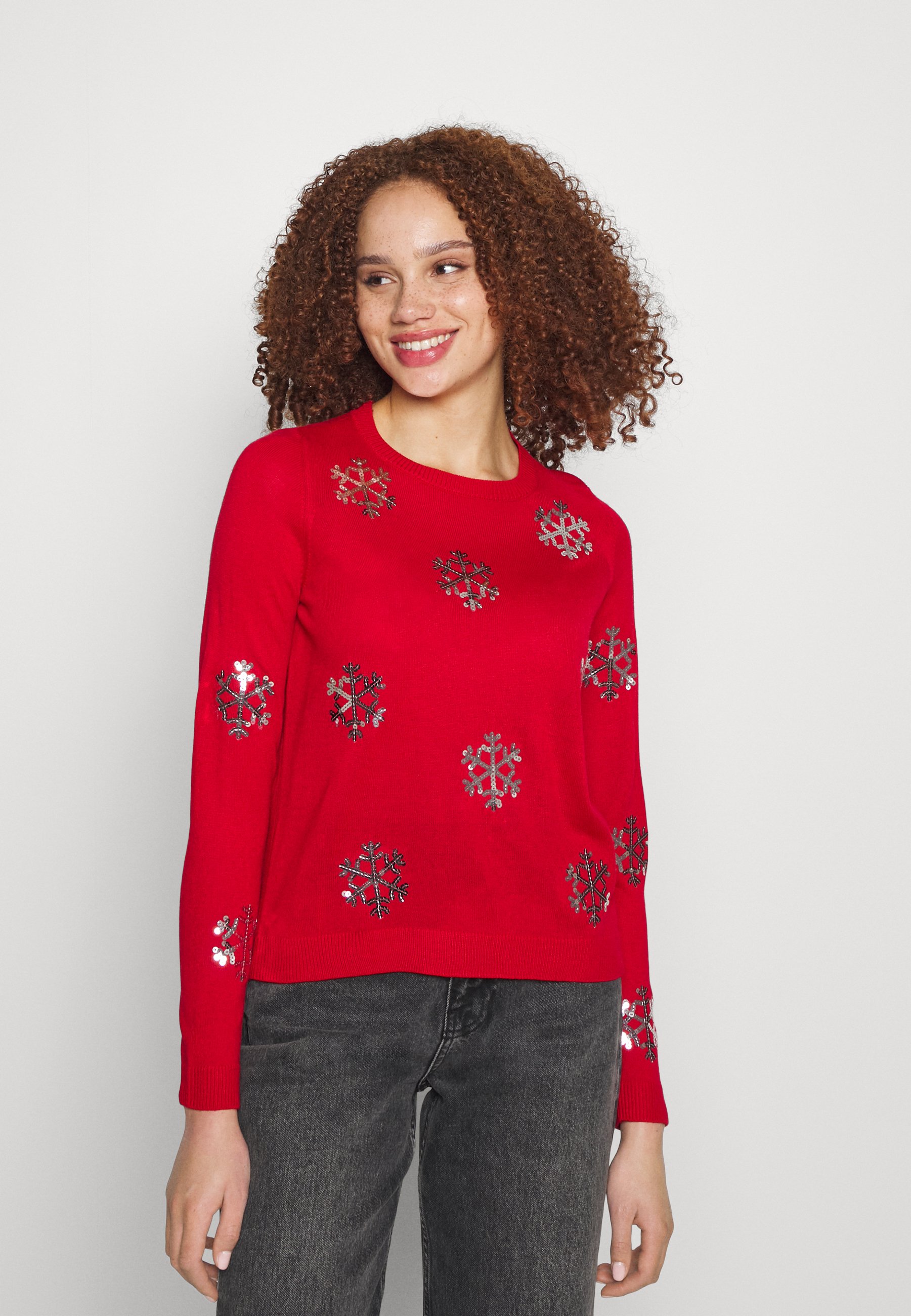 ONLY ONLXMAS SNOWFLAKE - Jumper - urban red/red