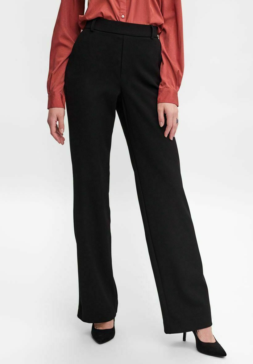 Vero Moda VMMAYA MR STRAIGHT SOLID - Trousers - black