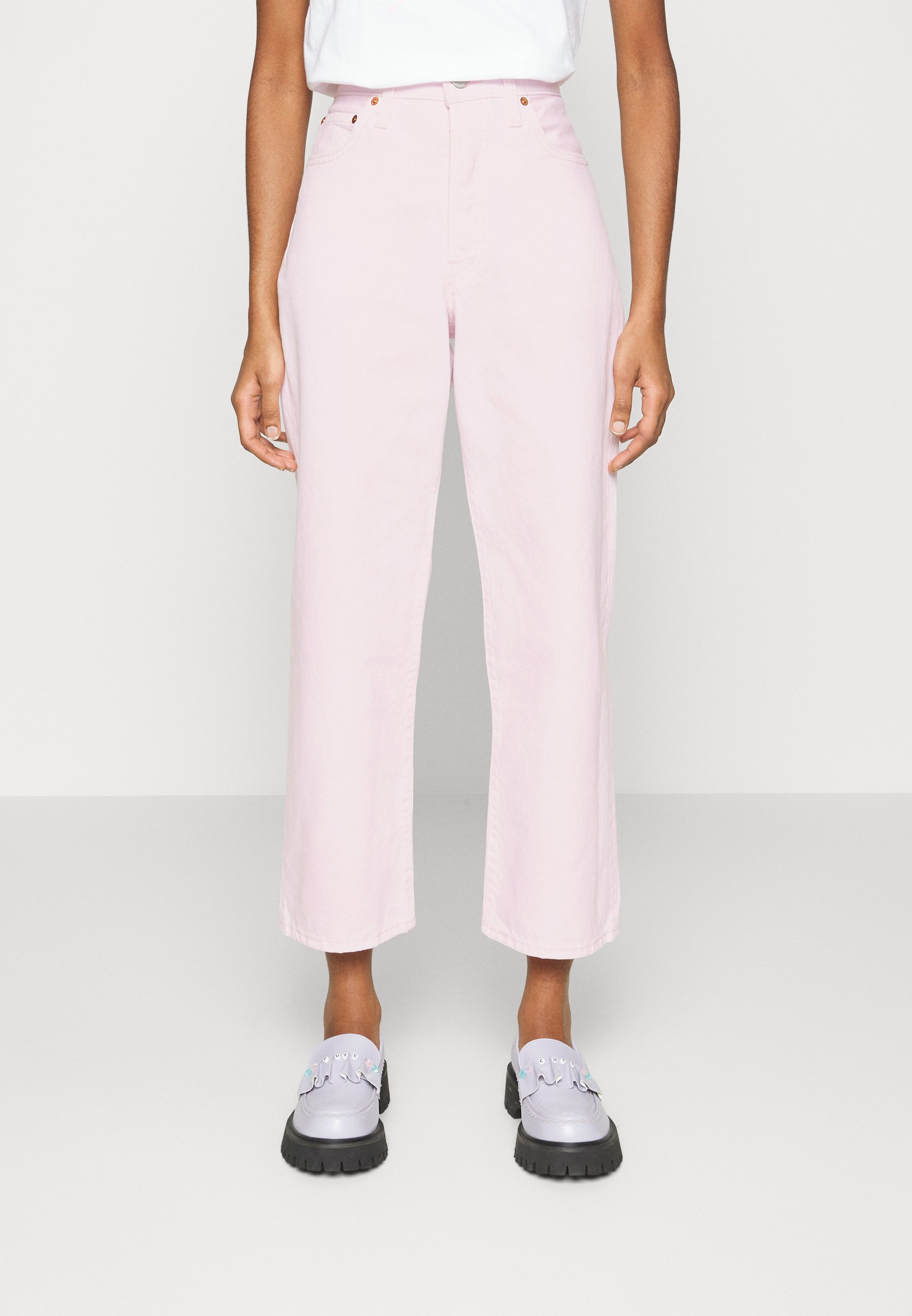 Levi's® RIBCAGE STRAIGHT ANKLE - Straight leg jeans - z2301 pink garment dye/light pink