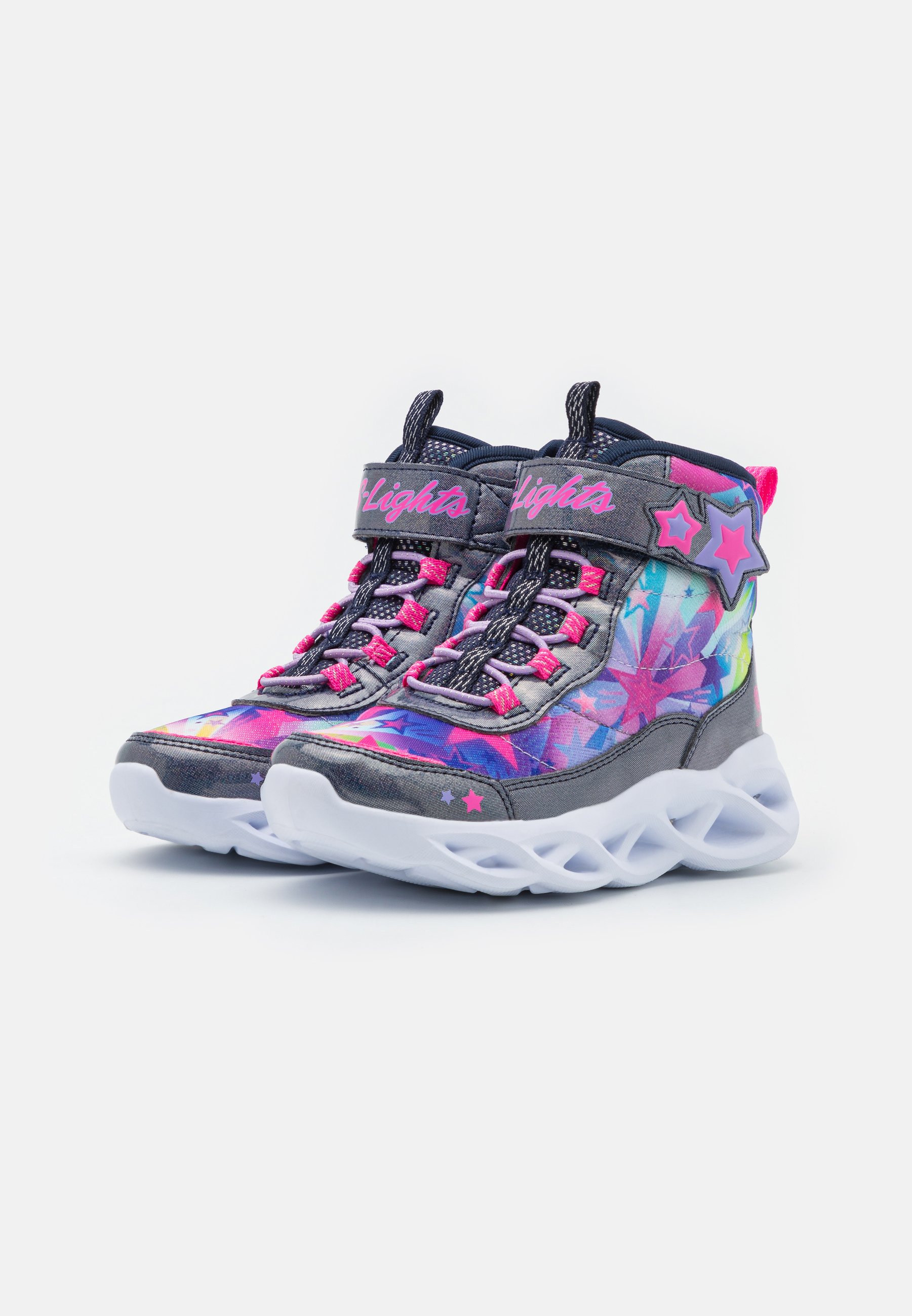 Skechers TWISTY BRIGHTS - High-top trainers - navy/multicolor/dark blue