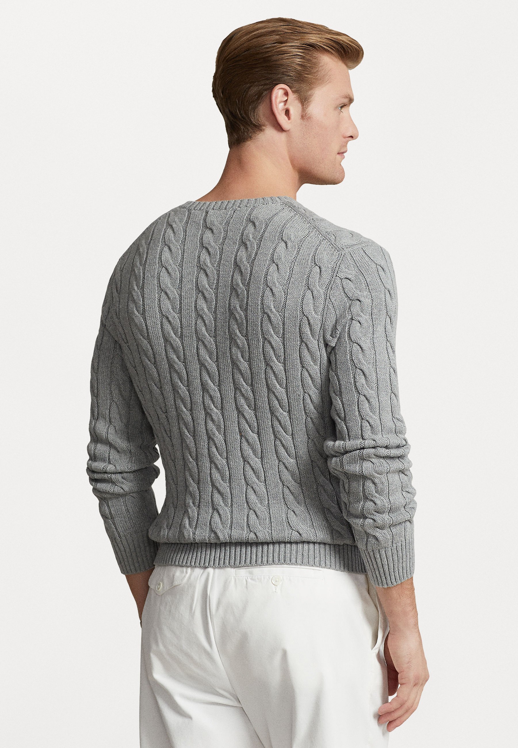Polo Ralph Lauren DRIVER LONG SLEEVE - Jumper - fawn grey heather/grey