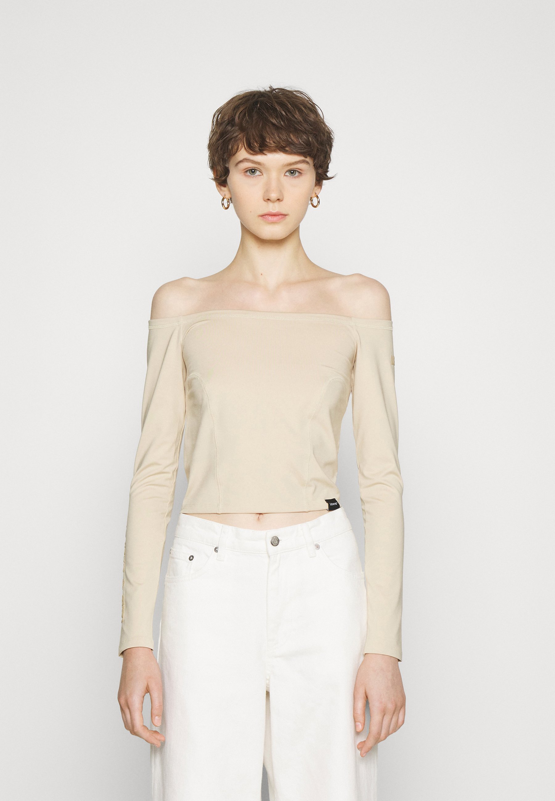 Levi's® GRAPHIC LEXIE BARDOT - Long sleeved top - lexie minimal sport/beige