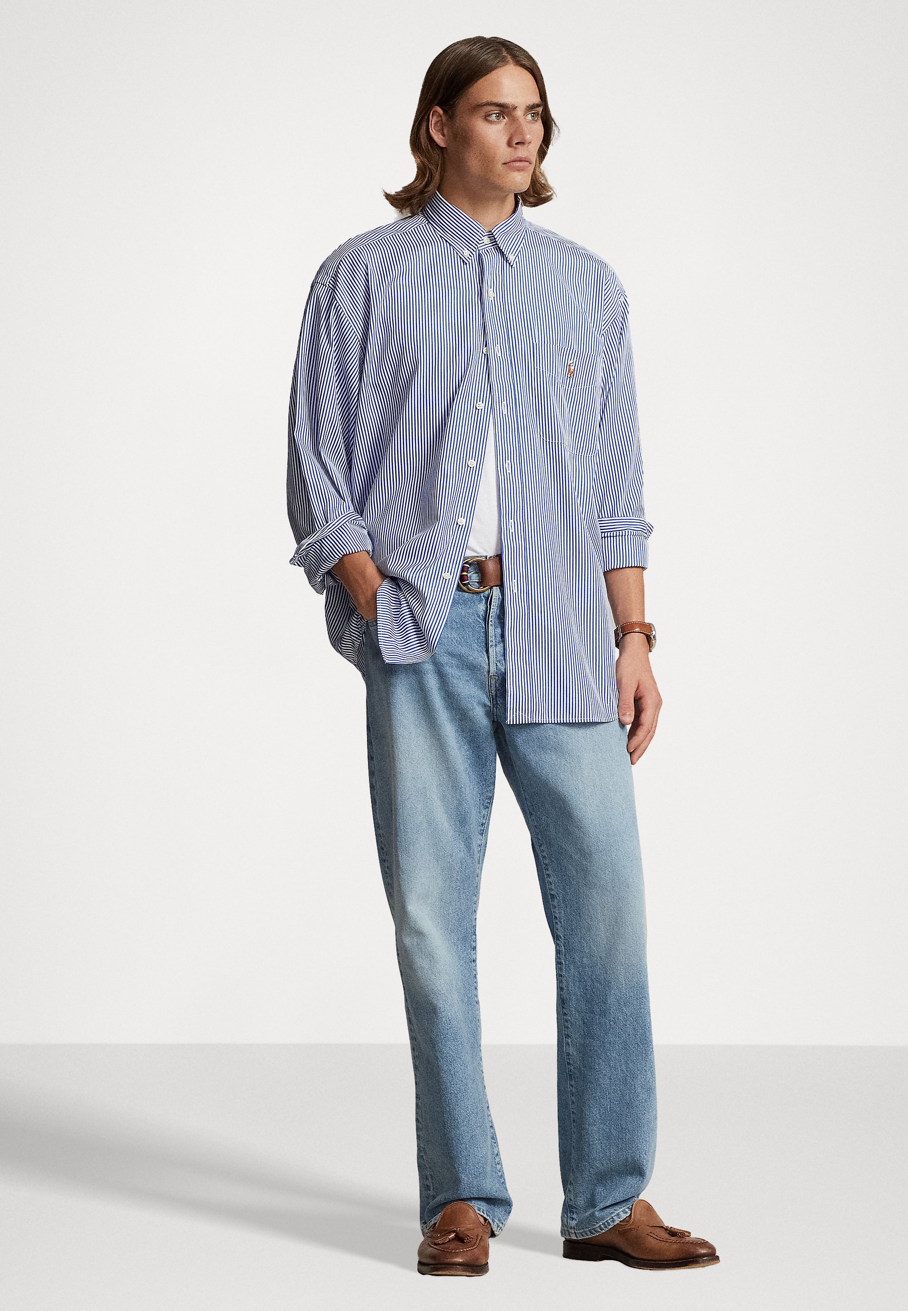 Polo Ralph Lauren LONG SLEEVE SPORT - Shirt - blue/white/blue
