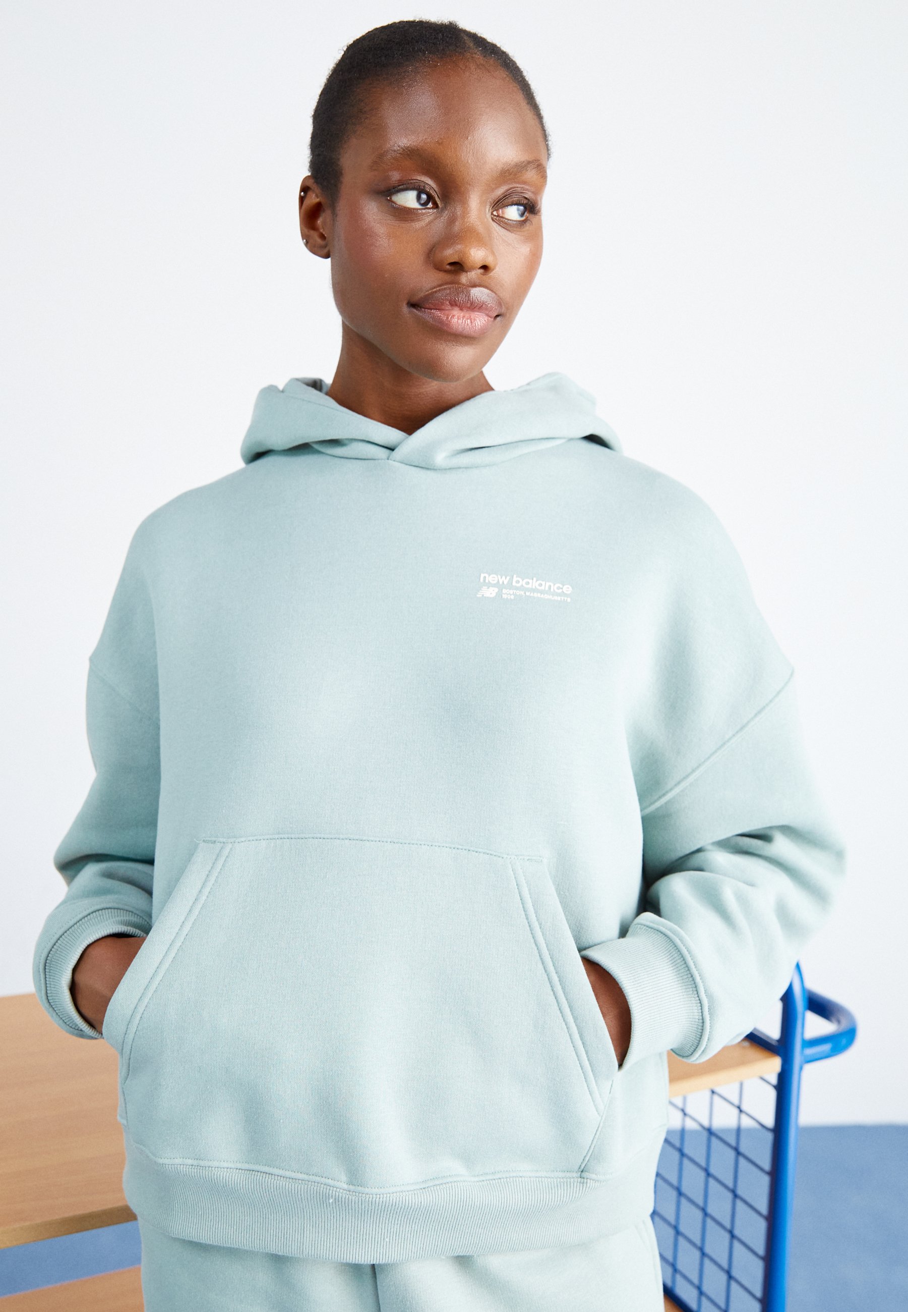 NB LINEAR HERITAGE BRUSHED BACK  - Sweatshirt - juniper/grey