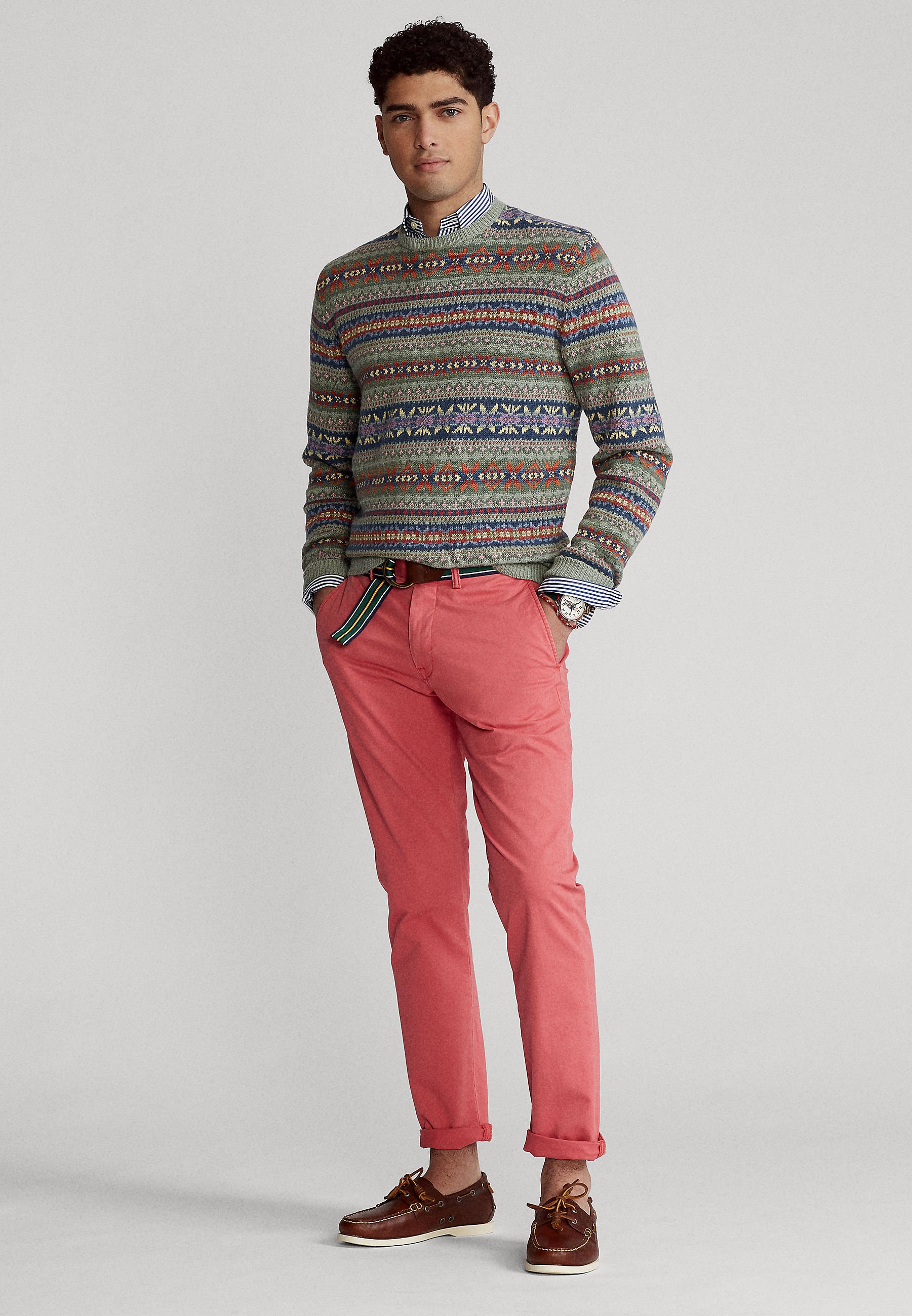 Polo Ralph Lauren STRETCH SLIM FIT TROUSER - Chinos - nantucket red/red
