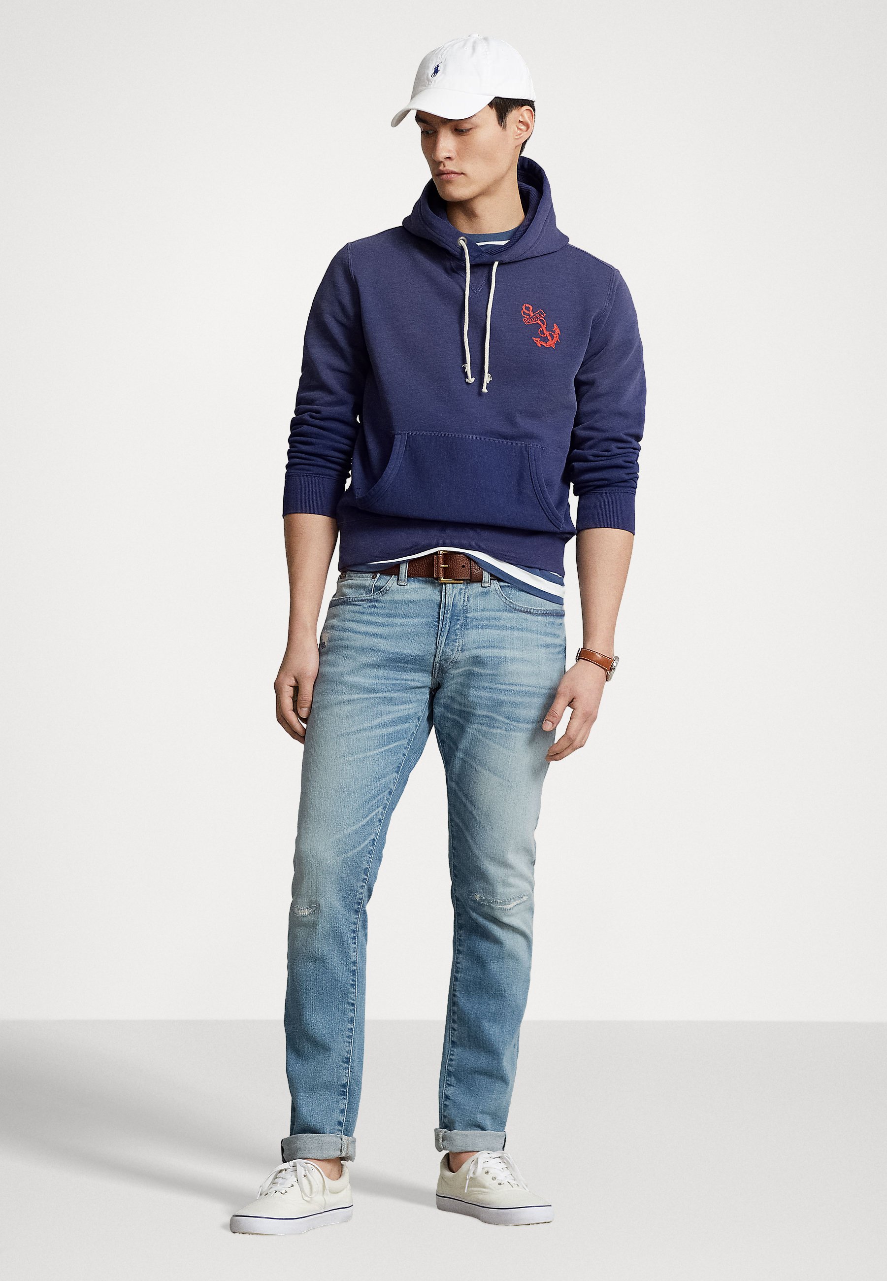 Polo Ralph Lauren HOOD LONG SLEEVE - Hoodie - dark cobalt/blue