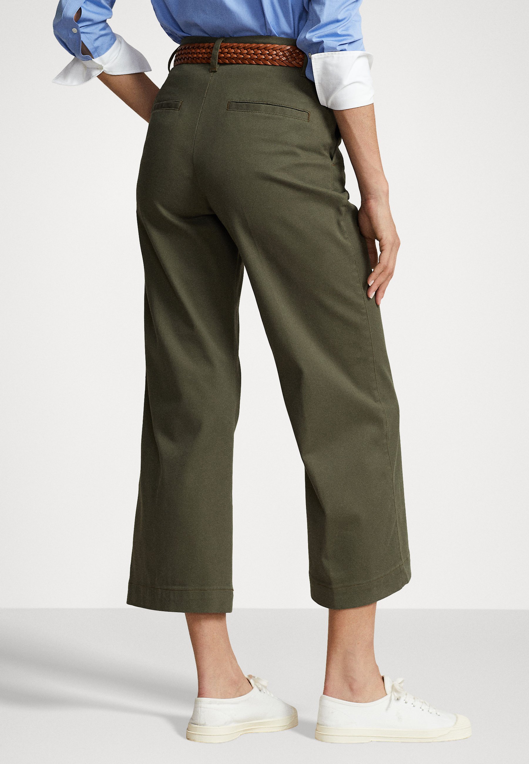 Polo Ralph Lauren WIDE LEG CROPPED PANT - Trousers - outdoors olive/green