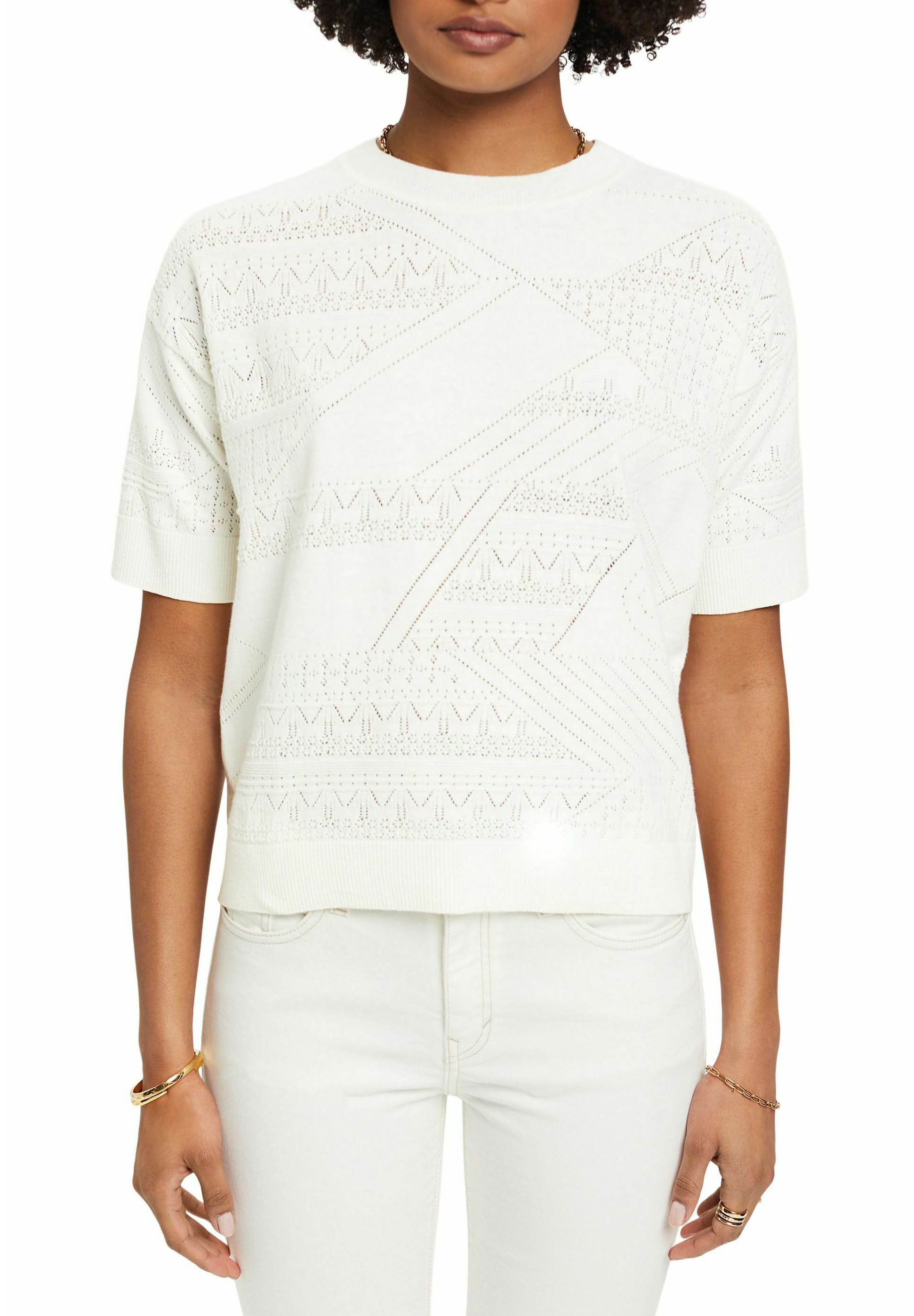 Esprit KURZÄRMELIGER - Print T-shirt - white