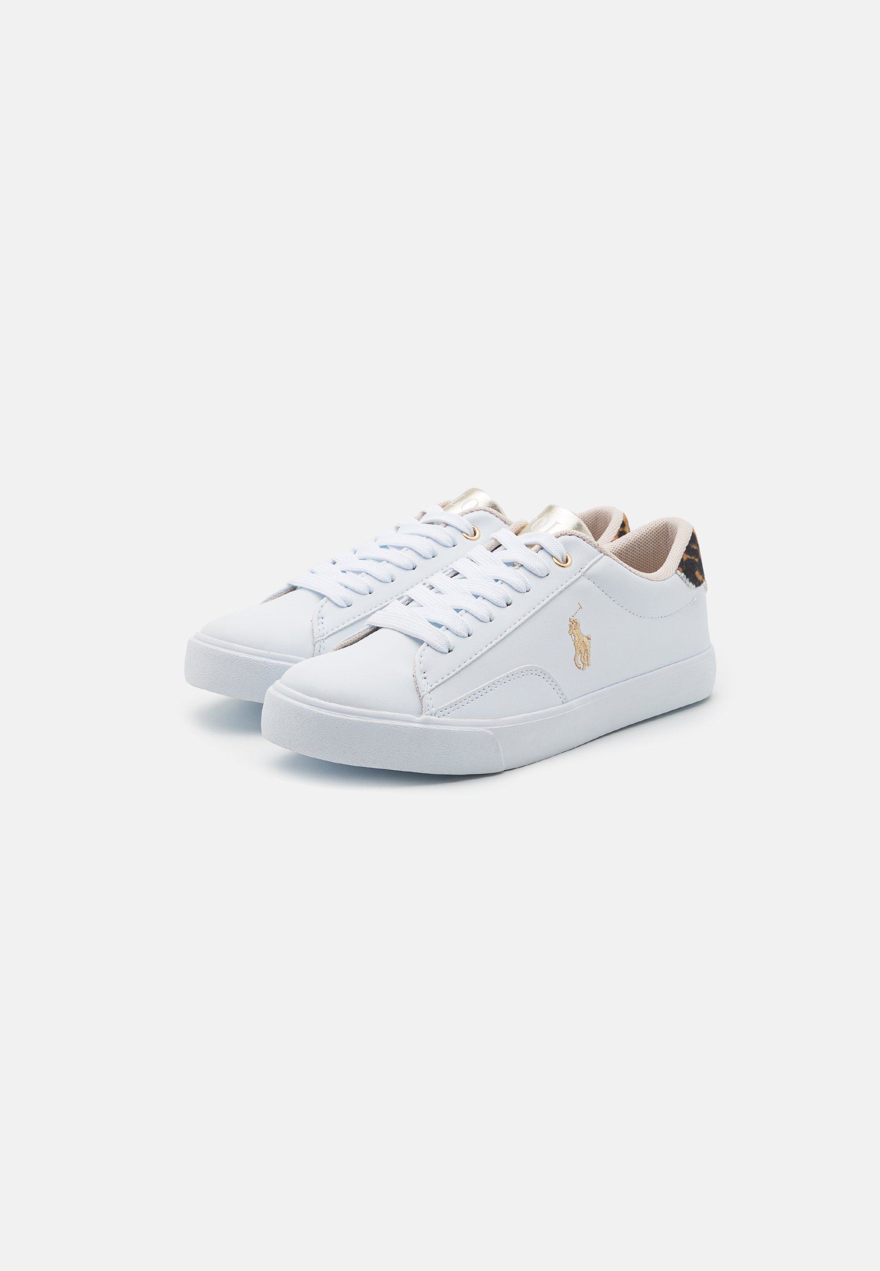 Polo Ralph Lauren THERON UNISEX - Trainers - white smooth/gold/white